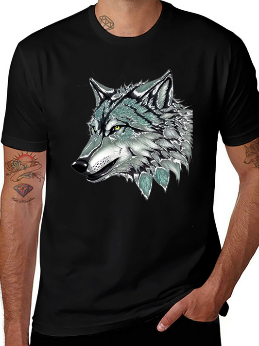 Wolf Graphic Print Black Tee