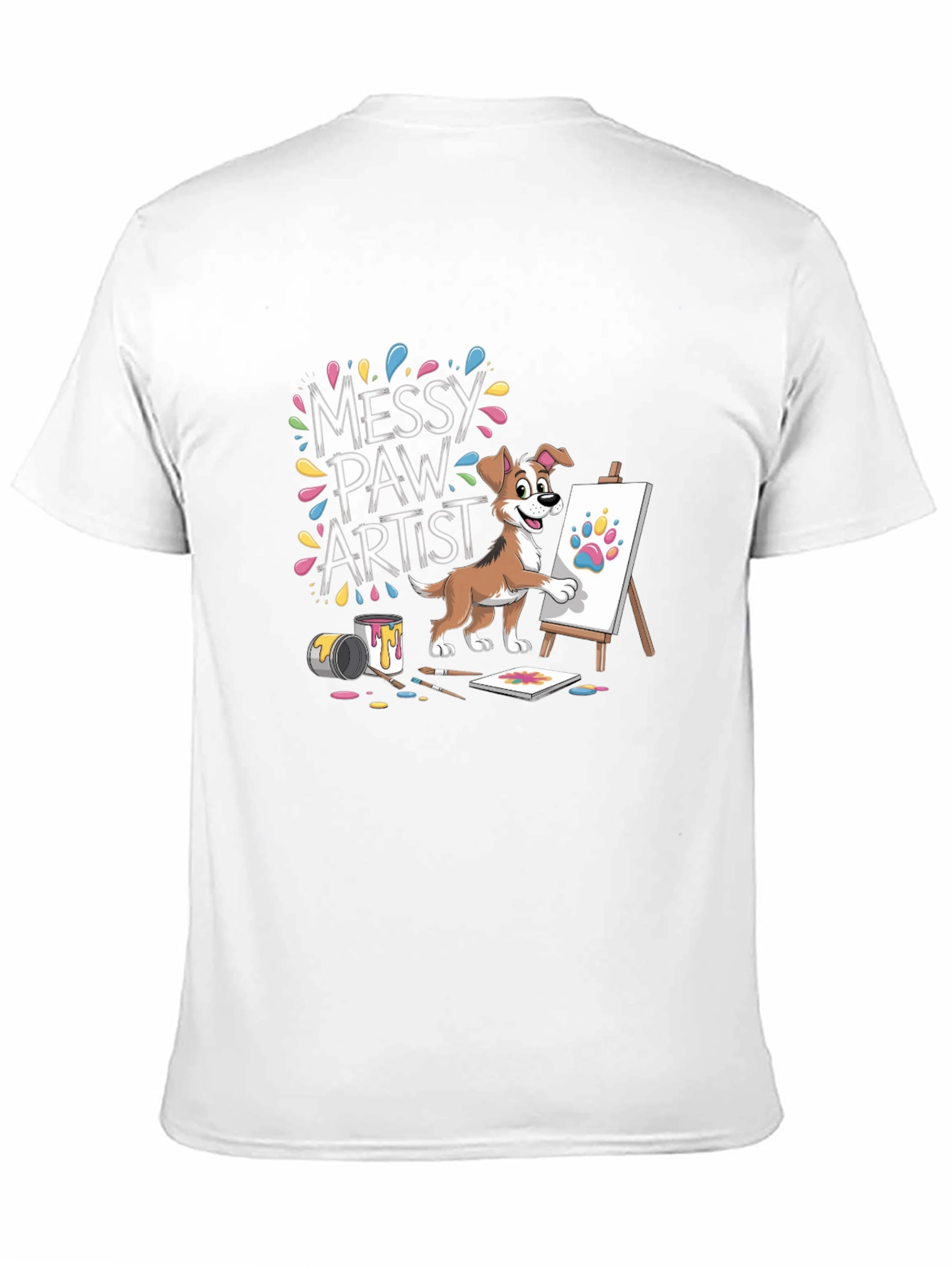 Messy Paw Artist Dog T-Shirt
