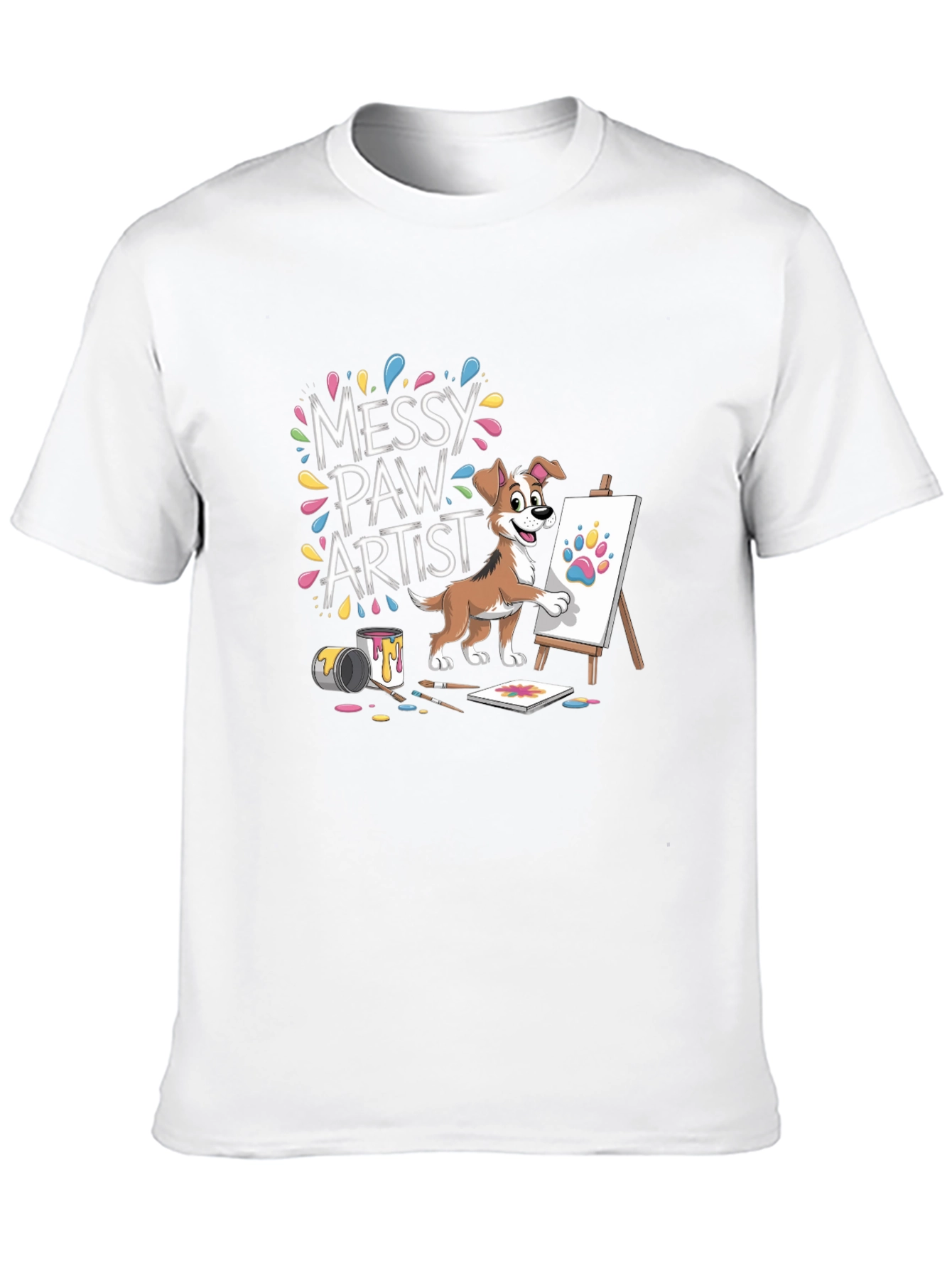 Messy Paw Artist Dog T-Shirt