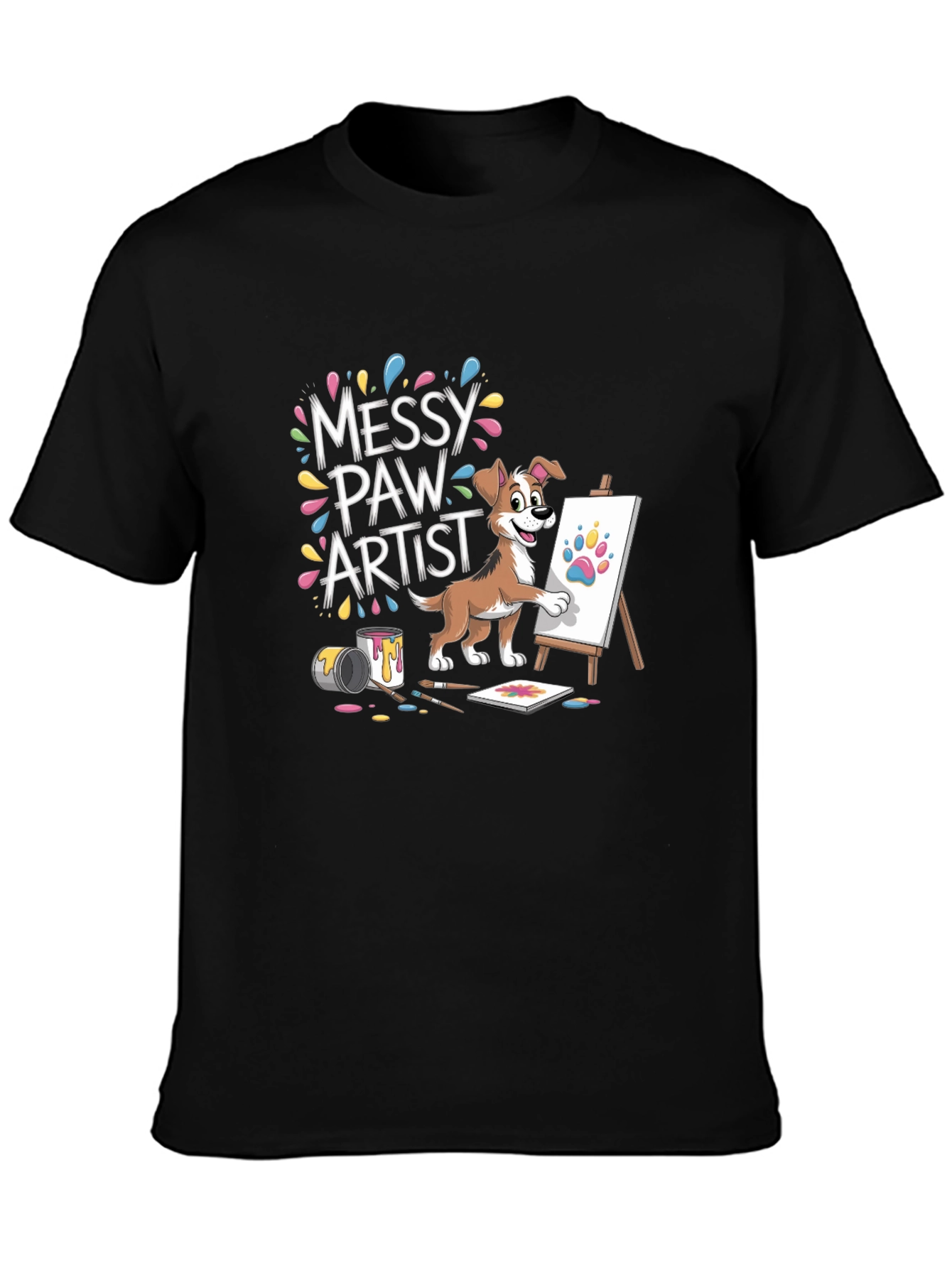 Messy Paw Artist Dog T-Shirt