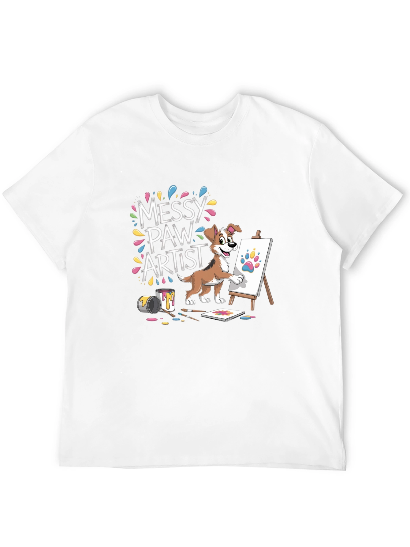 Messy Paw Artist Dog T-Shirt