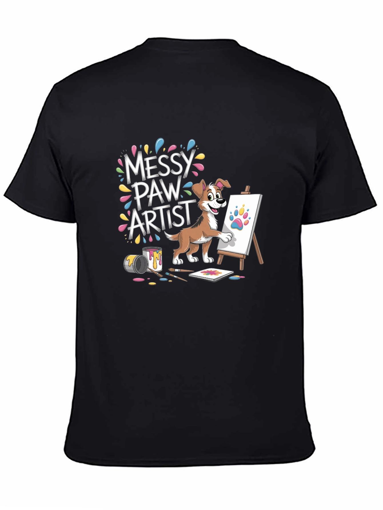 Messy Paw Artist Dog T-Shirt