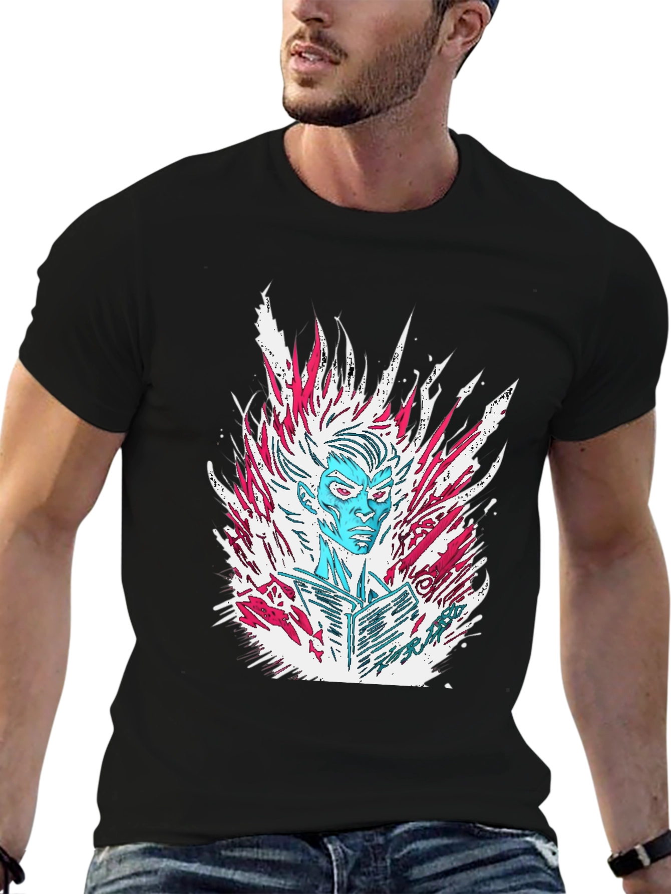 Cool Character Graphic T-Shirt - Black