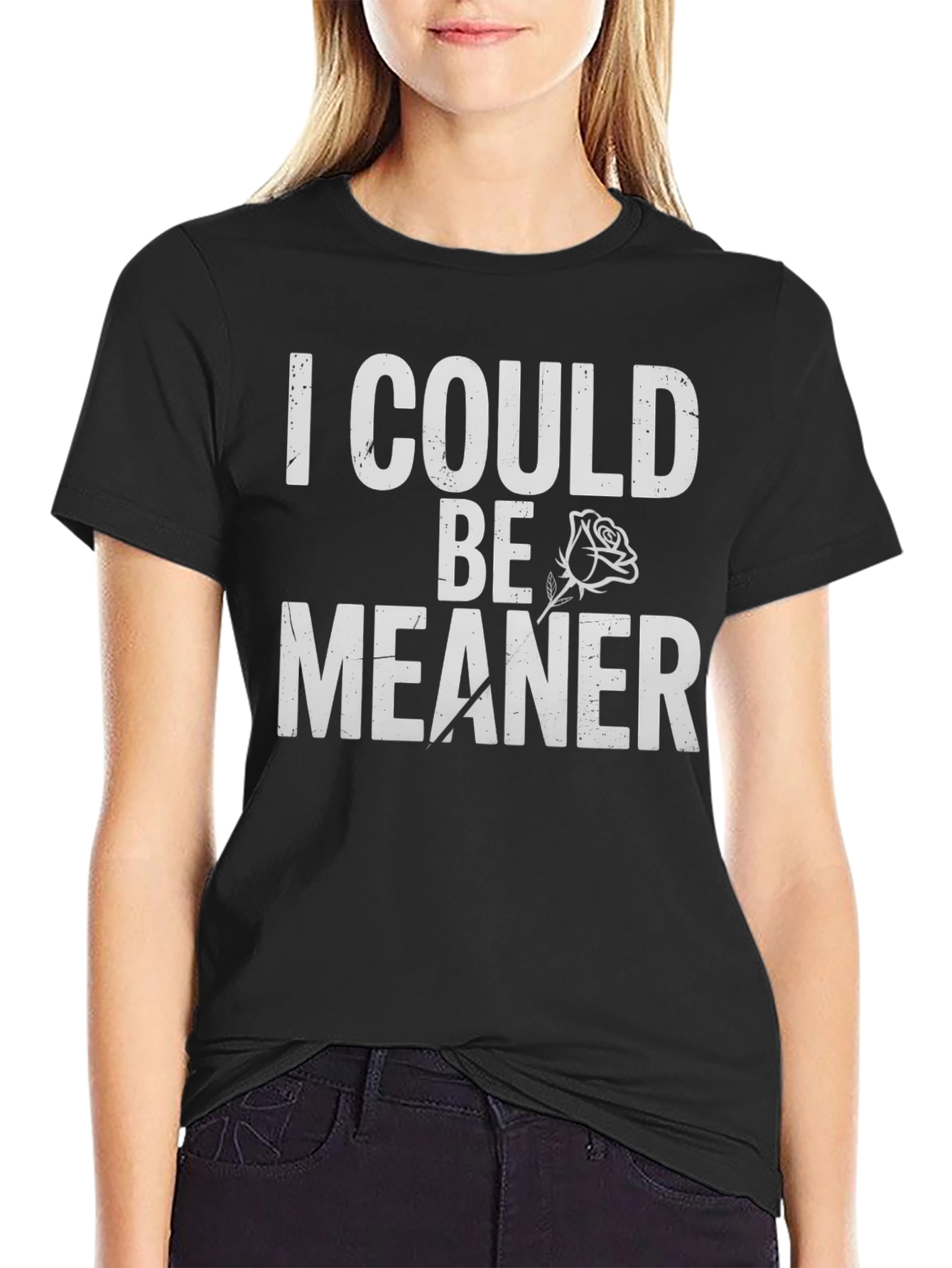 I Could Be Meaner Graphic T-Shirt - Black