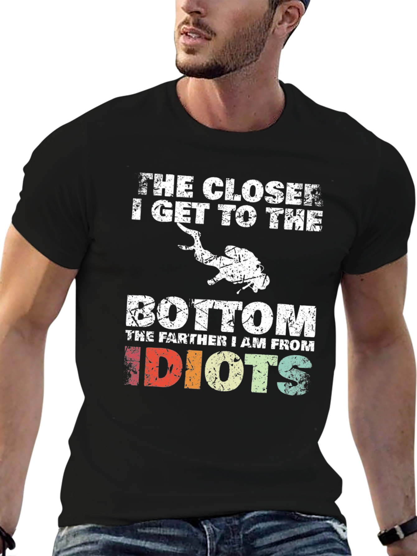 Diver Humor T-Shirt - Closer to the Bottom