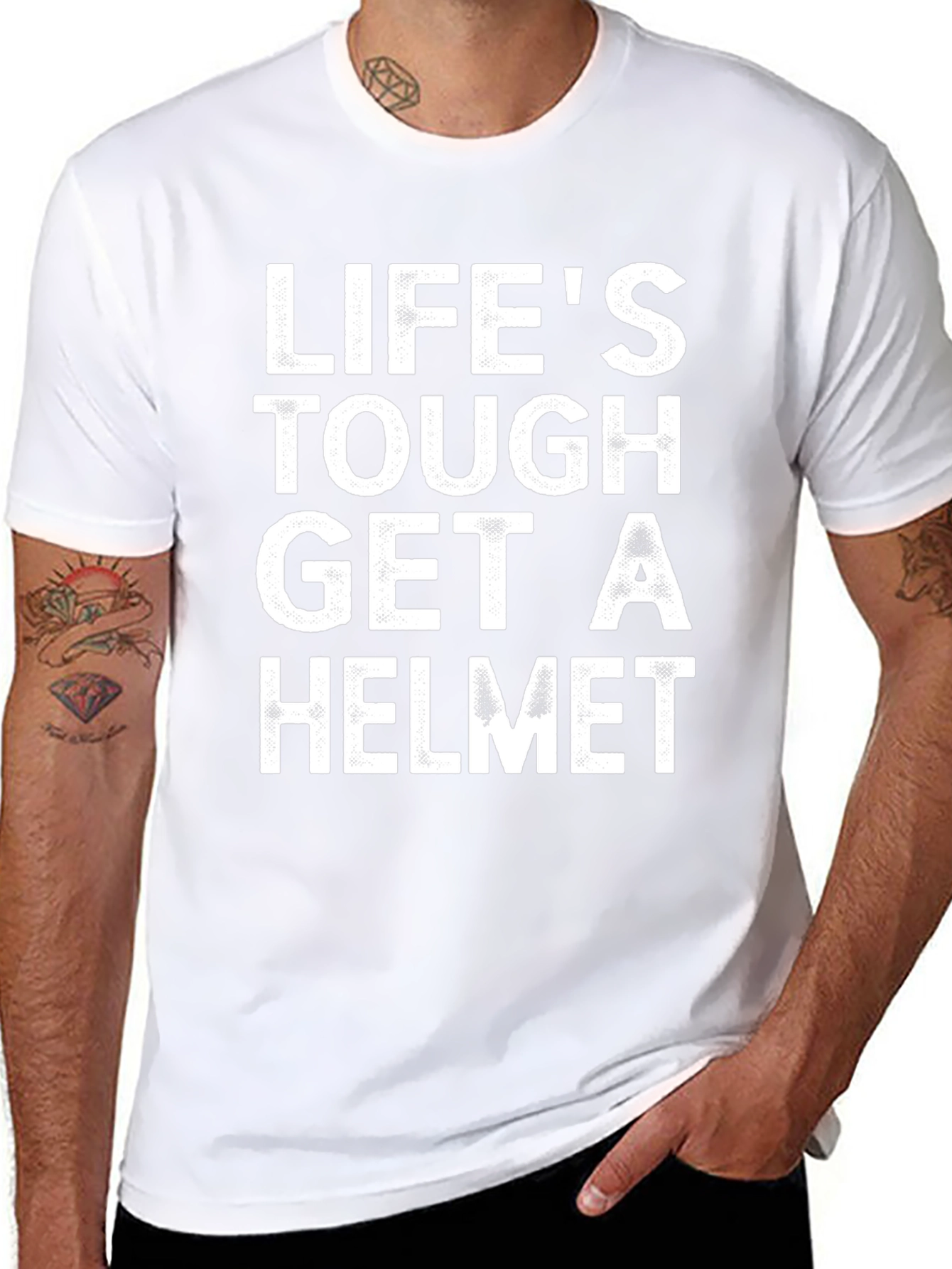 Lifes Tough Get A Helmet Graphic Tee