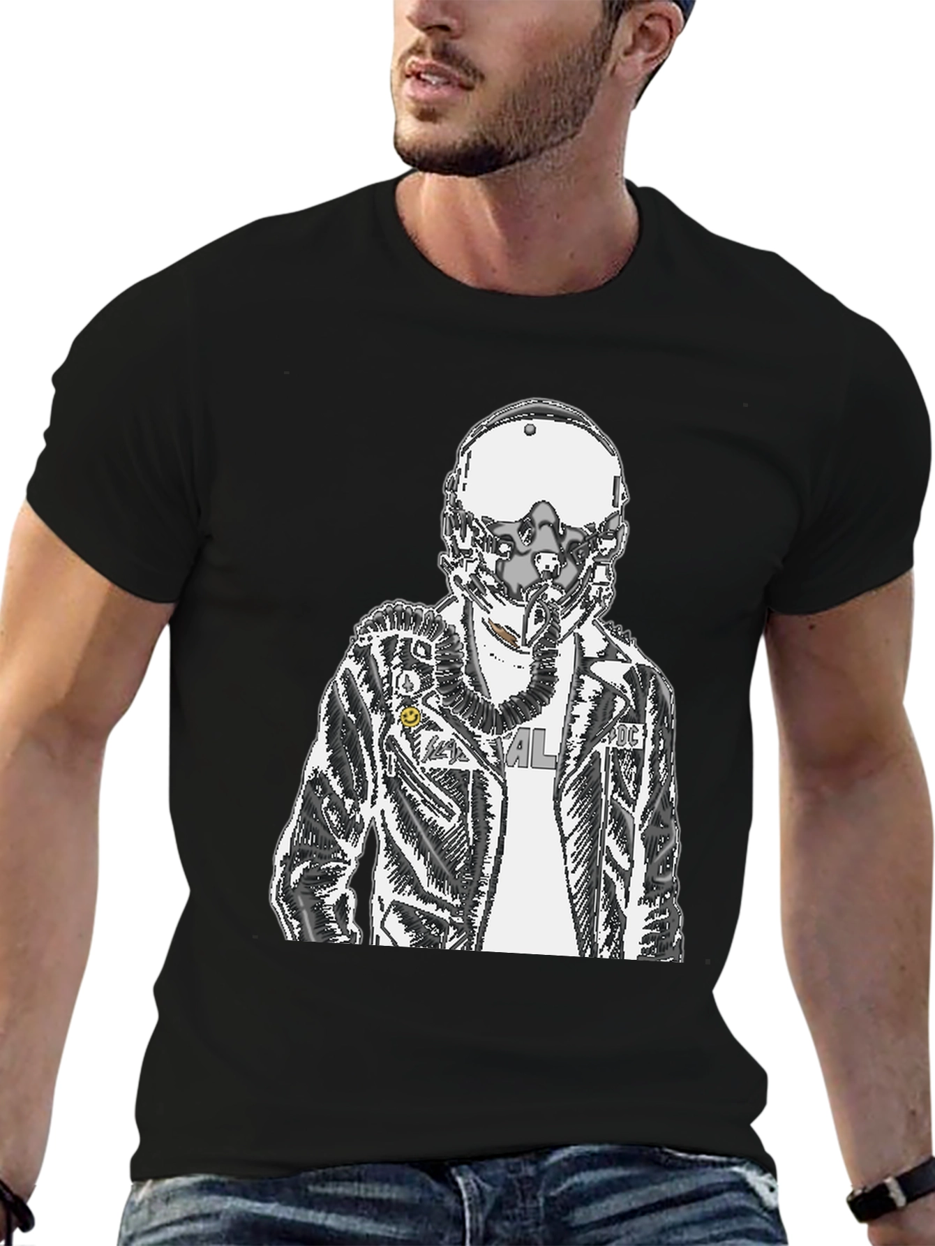 Pilot Graphic Tee - Black Crew Neck T-Shirt