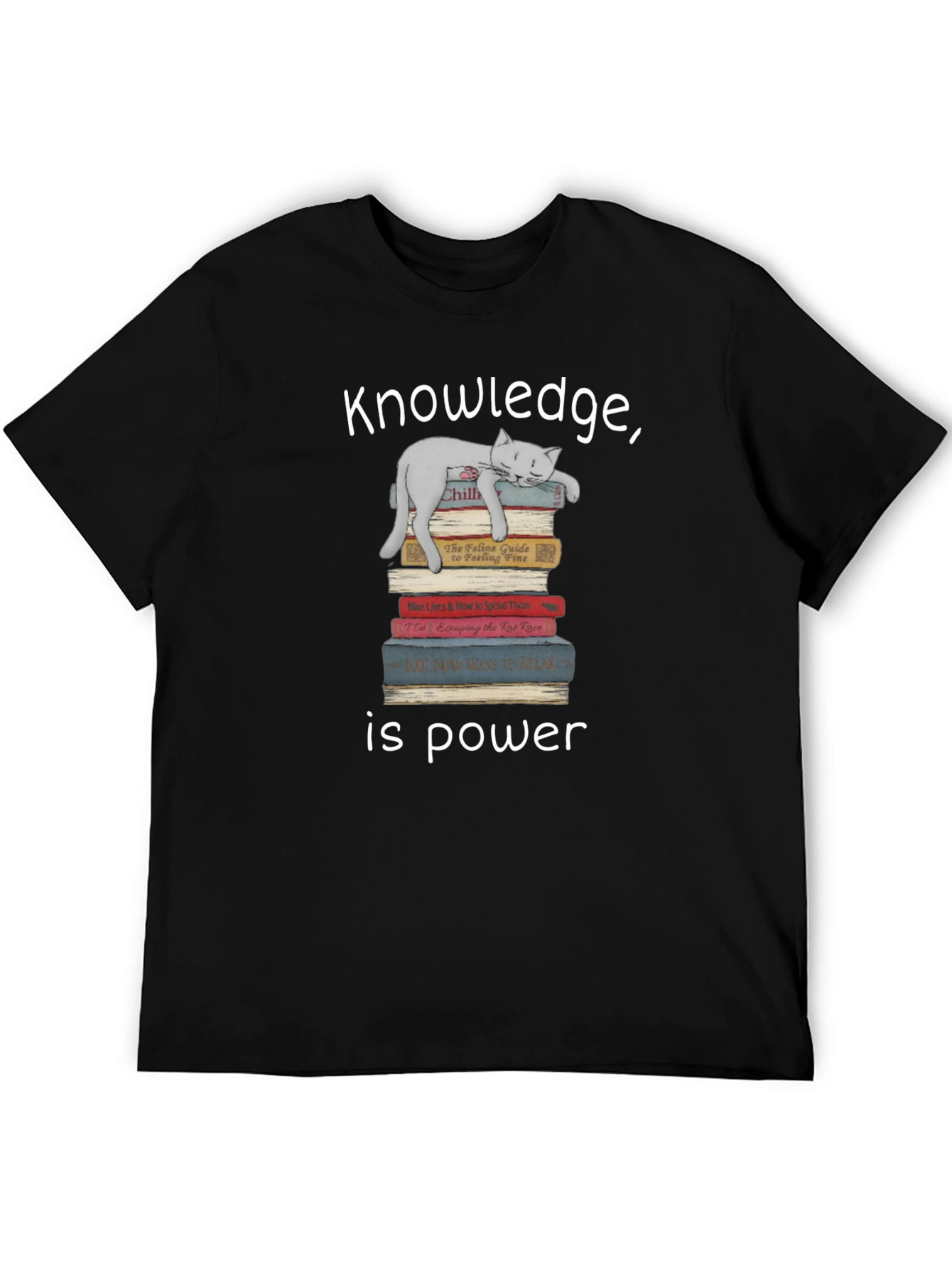 Knowledge is Power Cat Lover T-Shirt