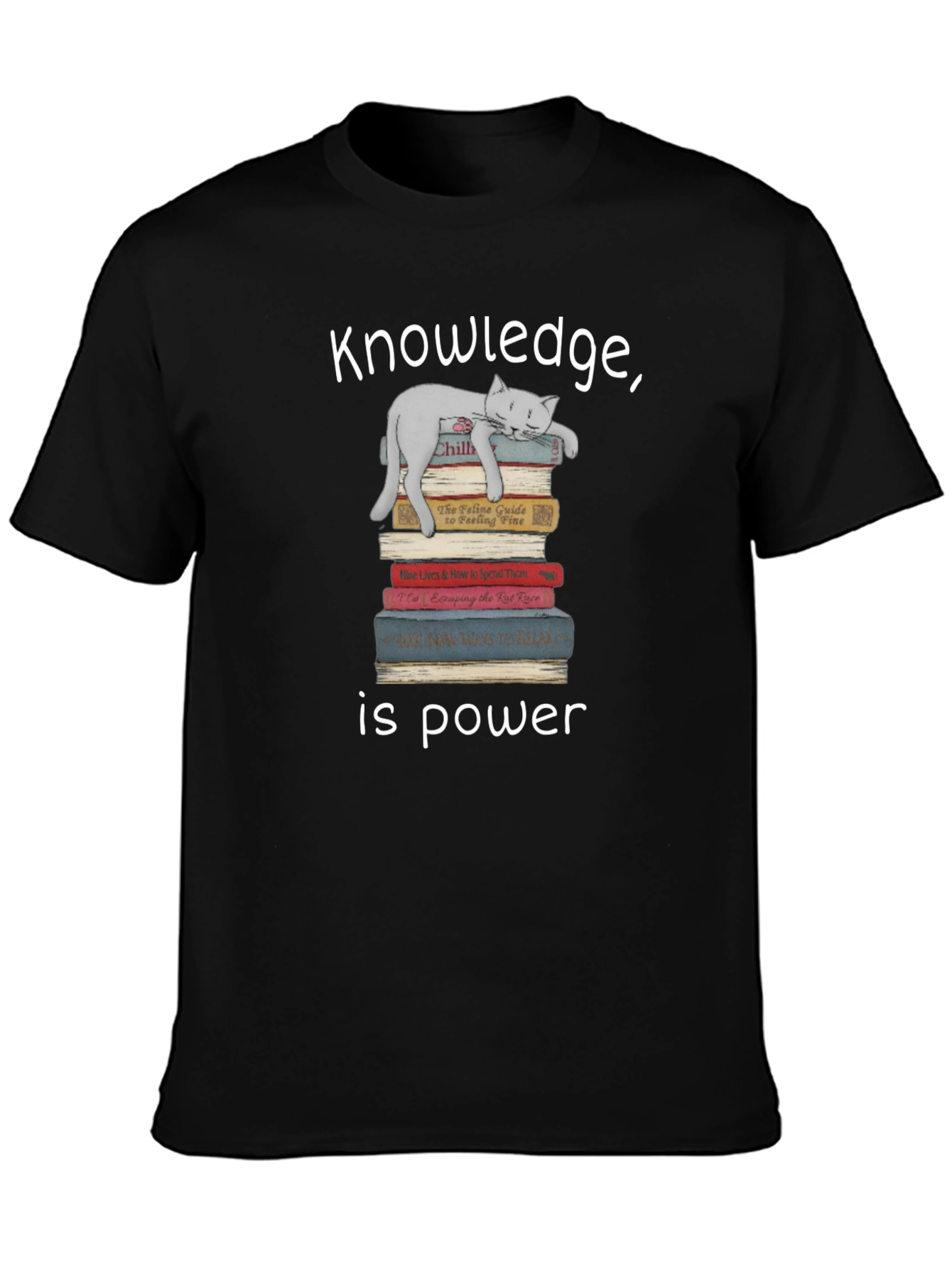 Knowledge is Power Cat Lover T-Shirt