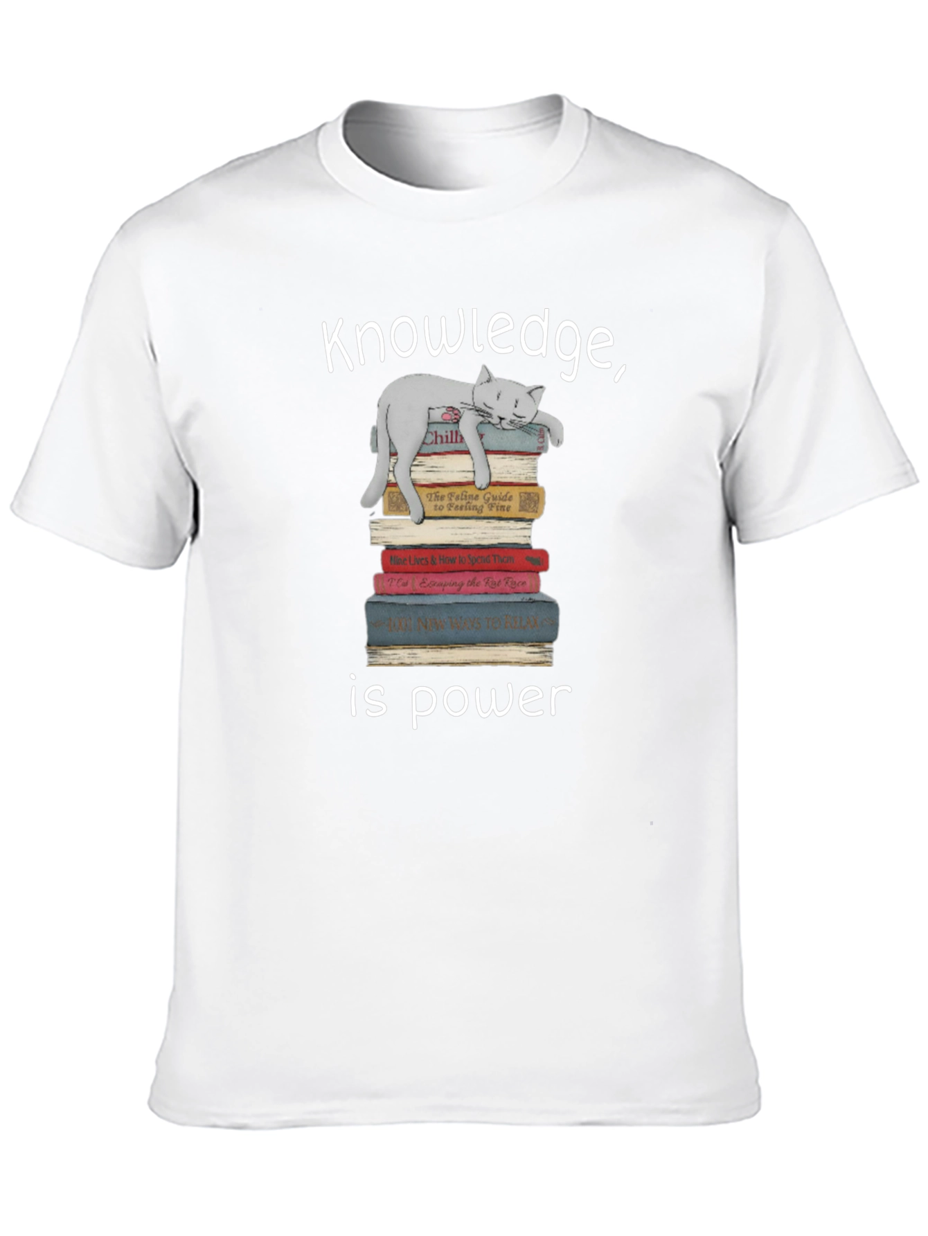 Knowledge is Power Cat Lover T-Shirt