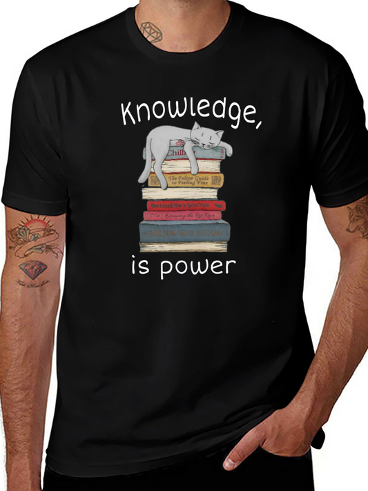 Knowledge is Power Cat Lover T-Shirt