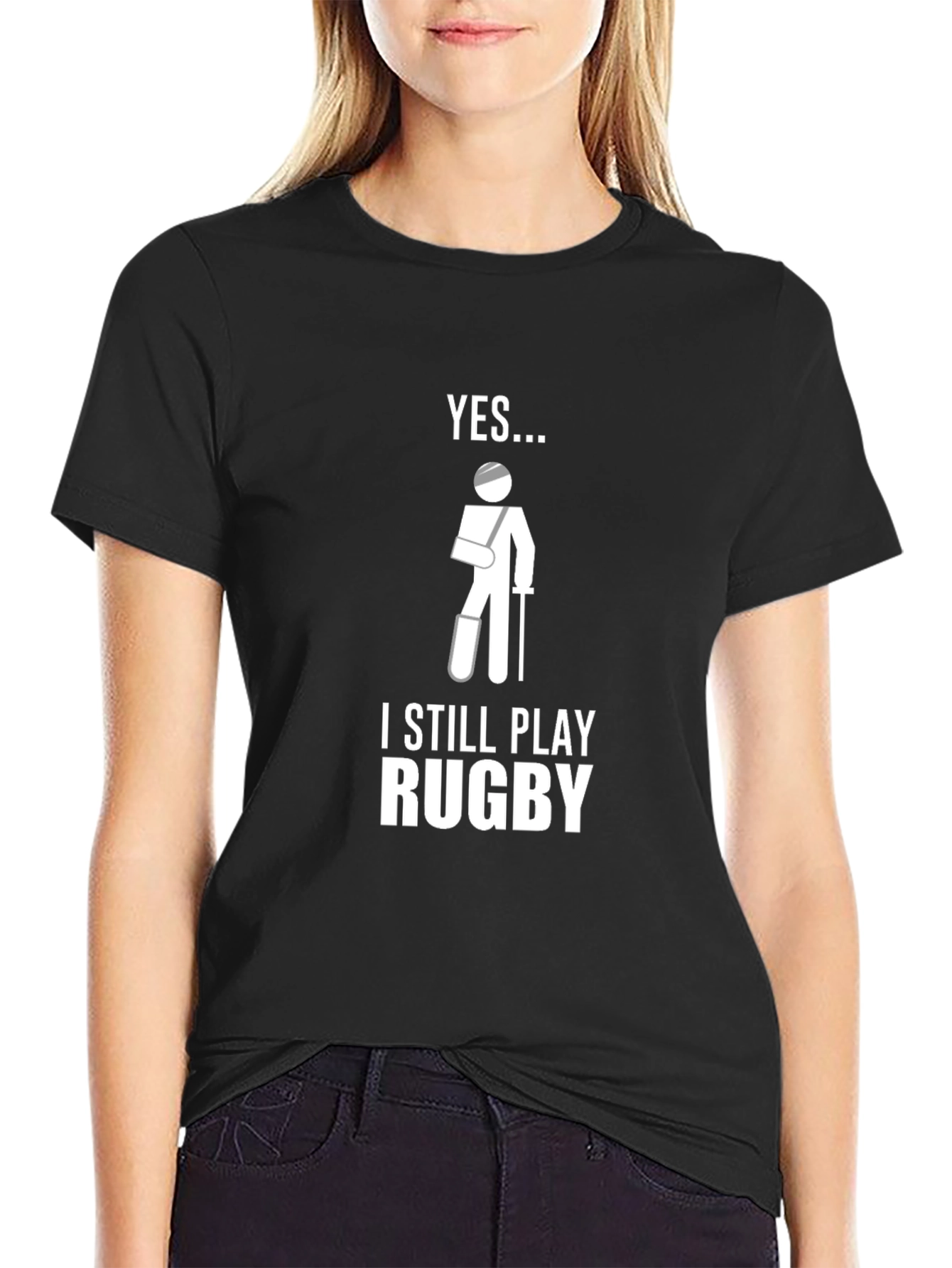 Yes I Still Play Rugby T-Shirt Funny Injury Tee