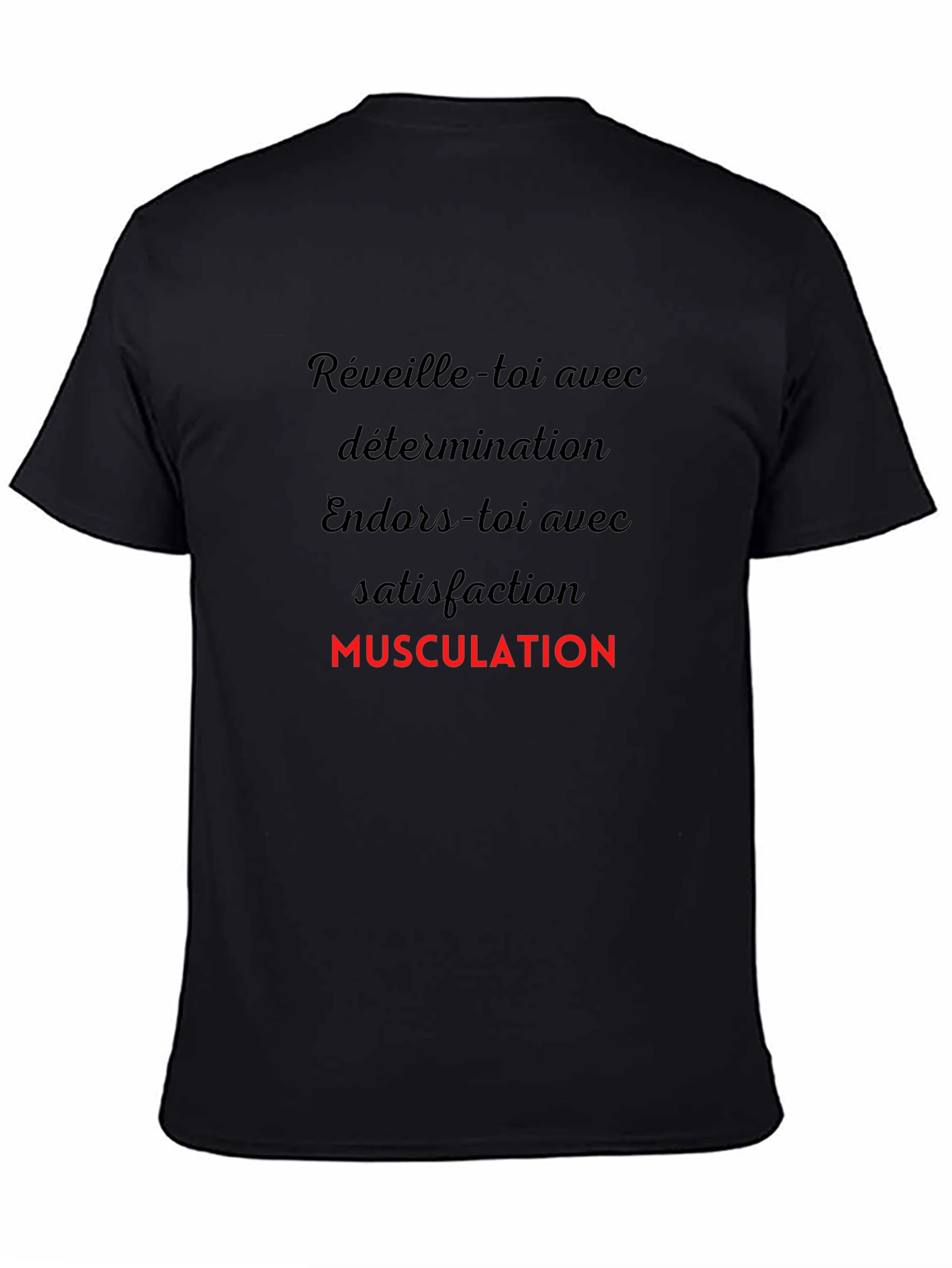 Motivational Black T-Shirt - Musculation Design