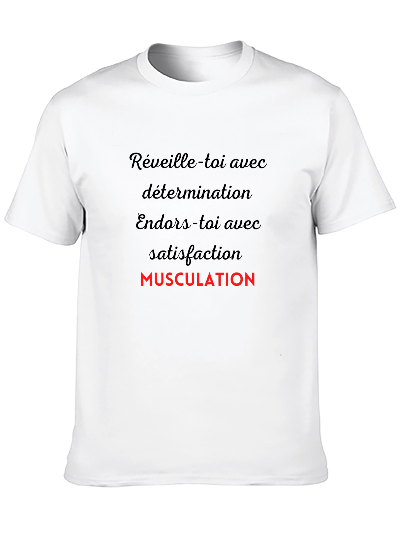 Motivational Black T-Shirt - Musculation Design