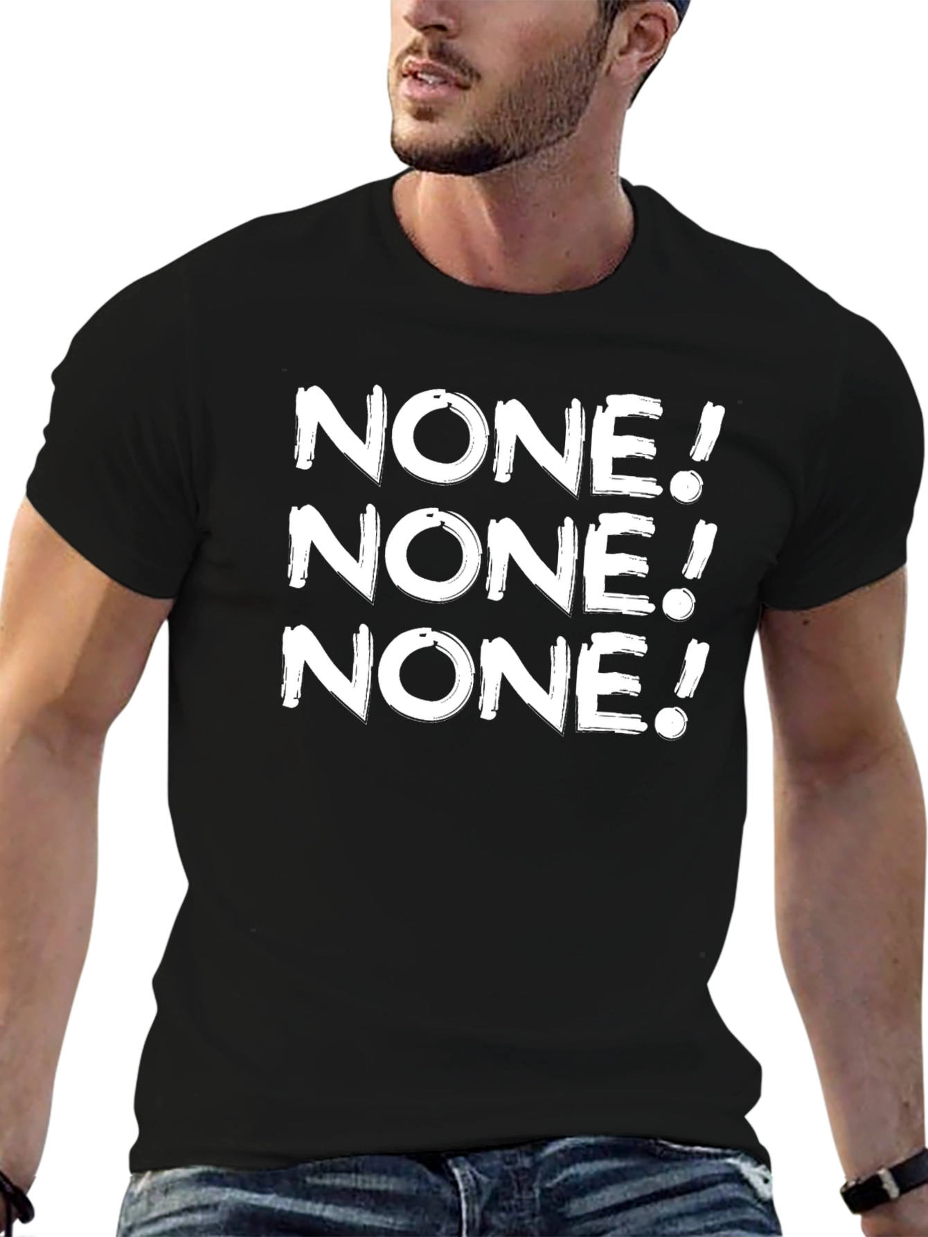 None! Graphic Tee - Black Crew Neck T-Shirt