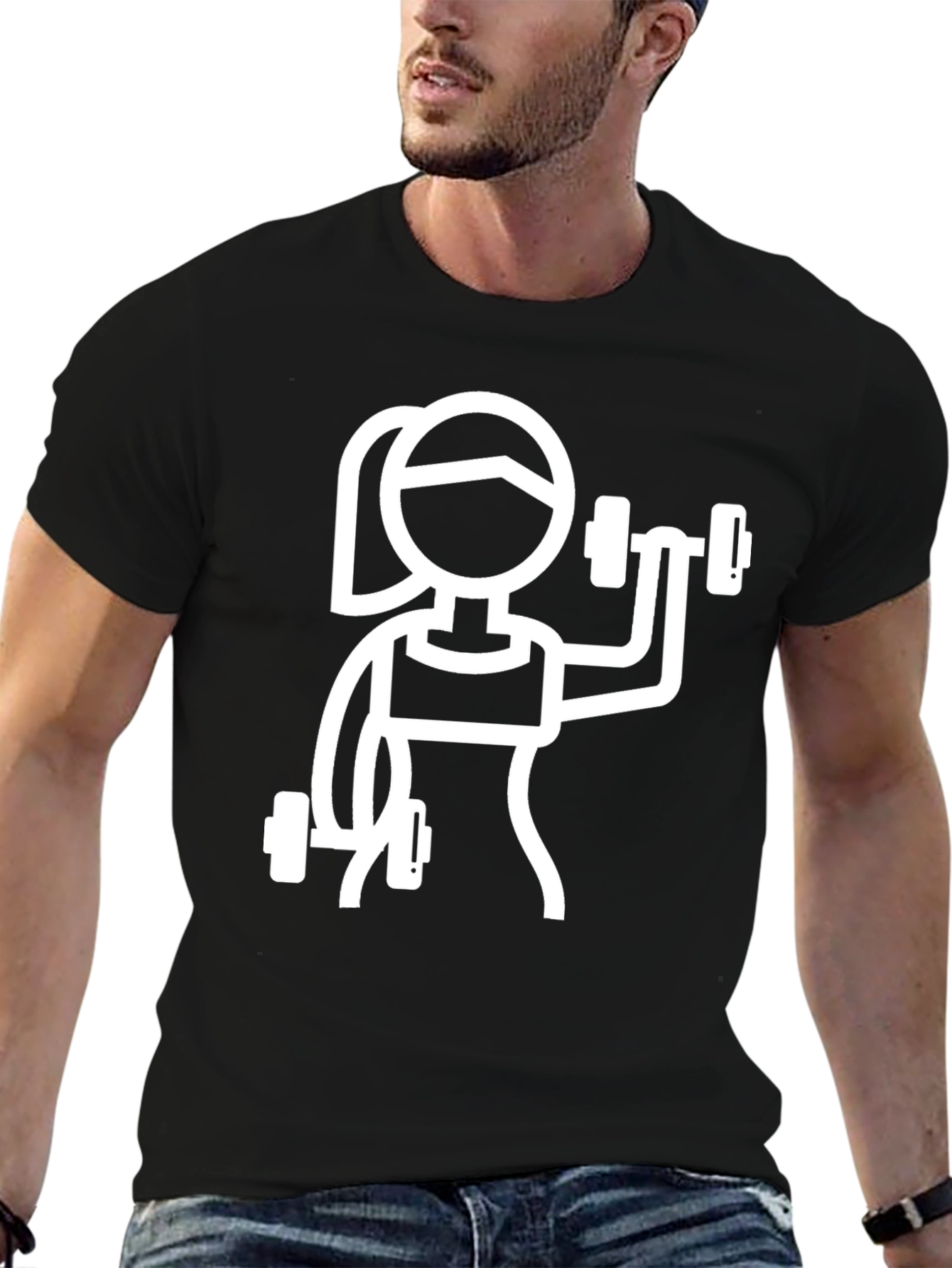 Fitness Graphic Tee - Weightlifting Woman Design