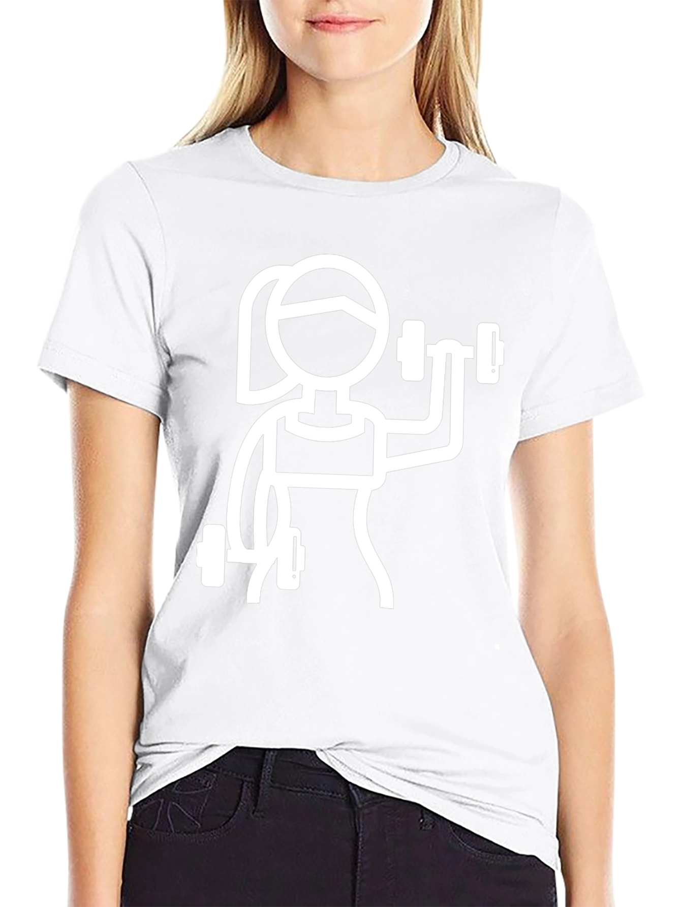 Fitness Graphic Tee - Weightlifting Woman Design
