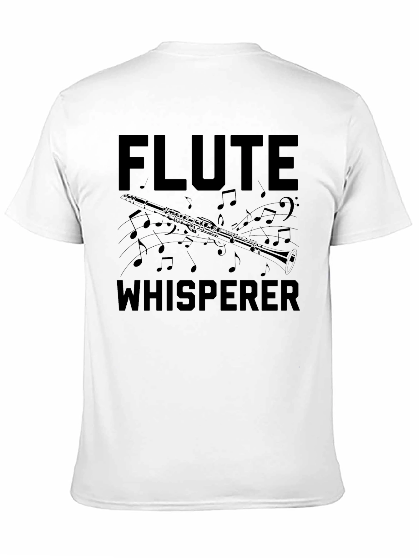 Flute Whisperer Black T-Shirt - Music Lover Tee