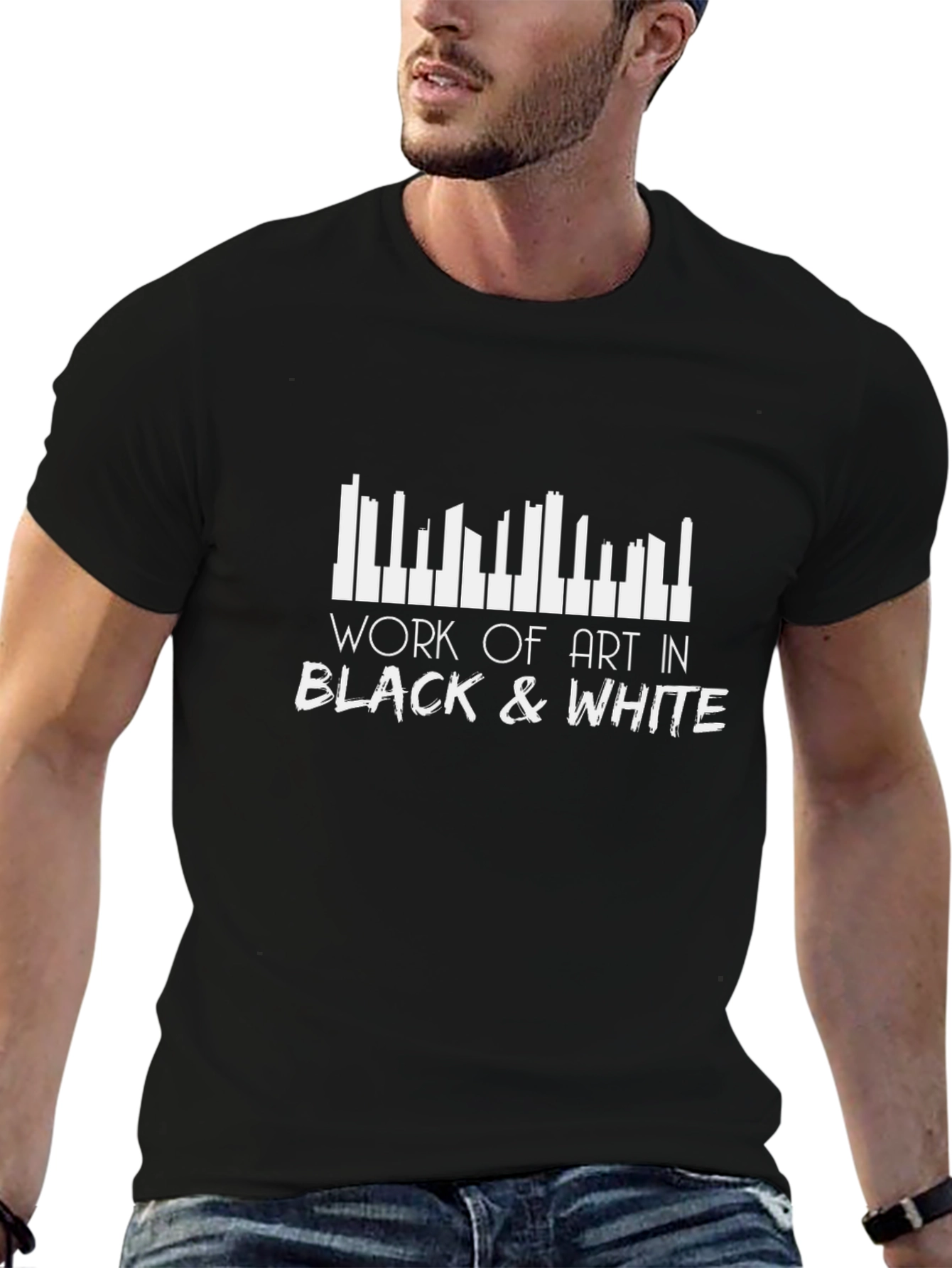 Work of Art Piano Keys Black T-Shirt