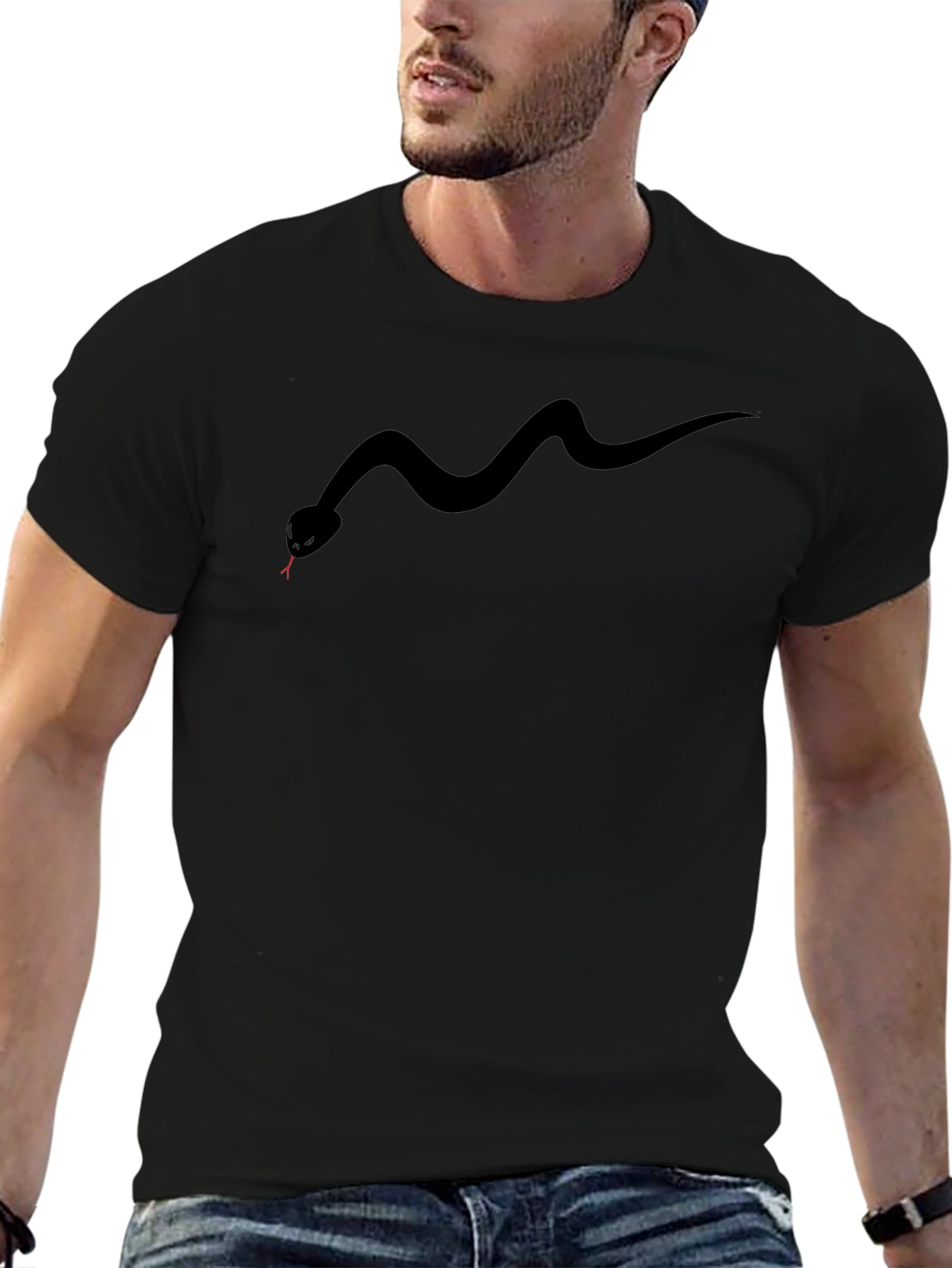Black Snake Graphic Tee - Mens Casual Fashion