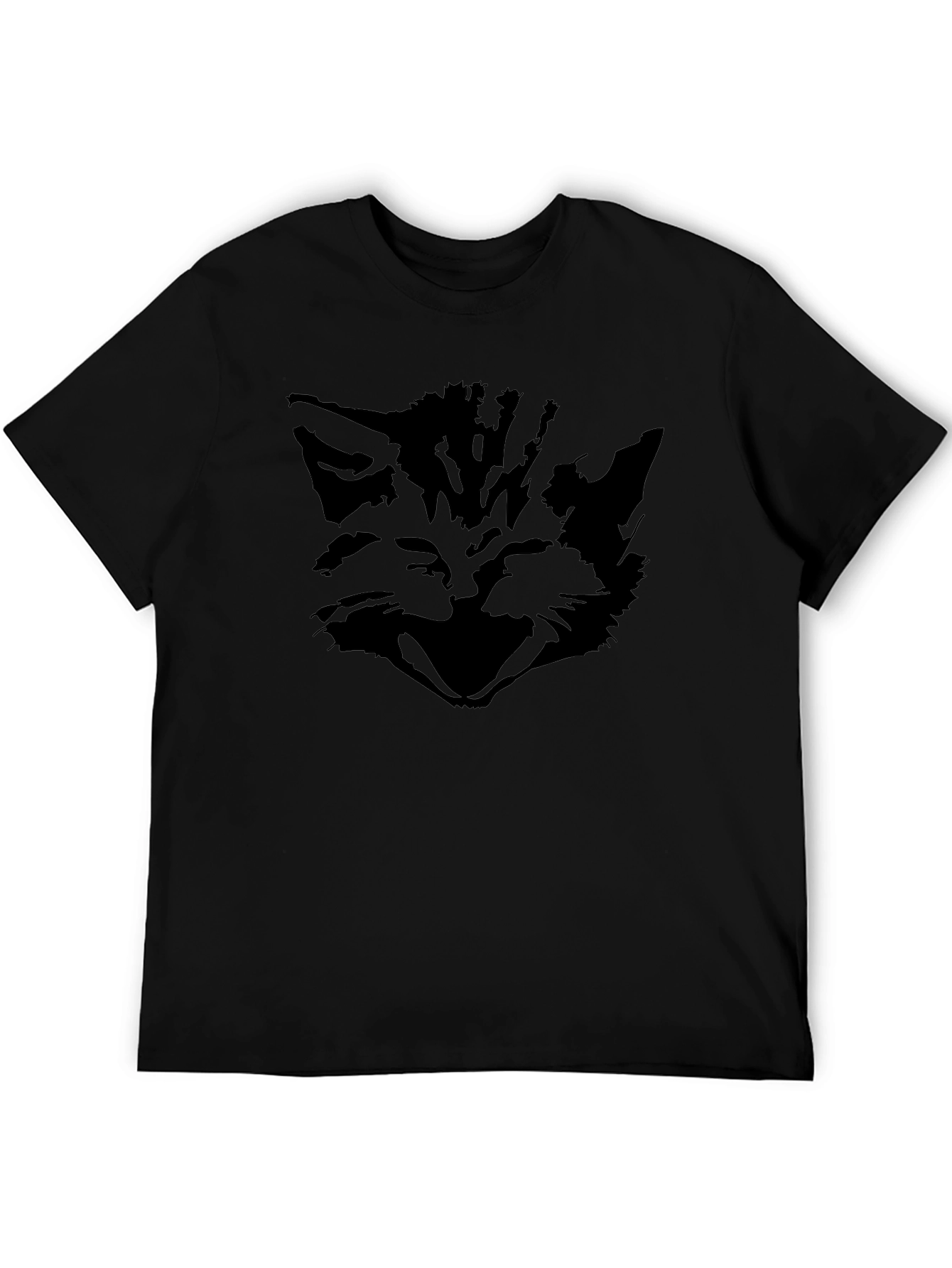 Mens Black Cat Graphic Tee - Stylish & Unique