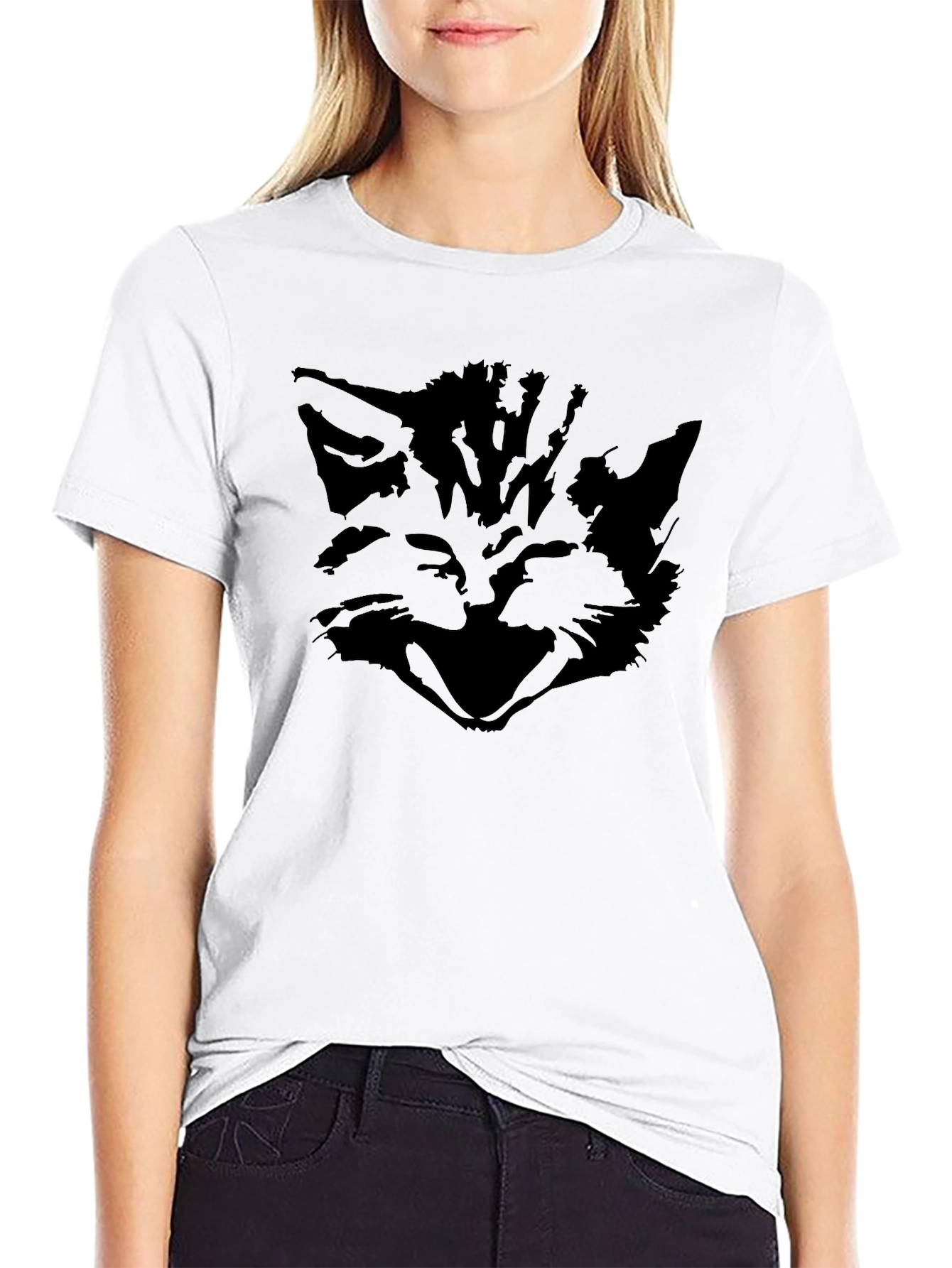 Mens Black Cat Graphic Tee - Stylish & Unique