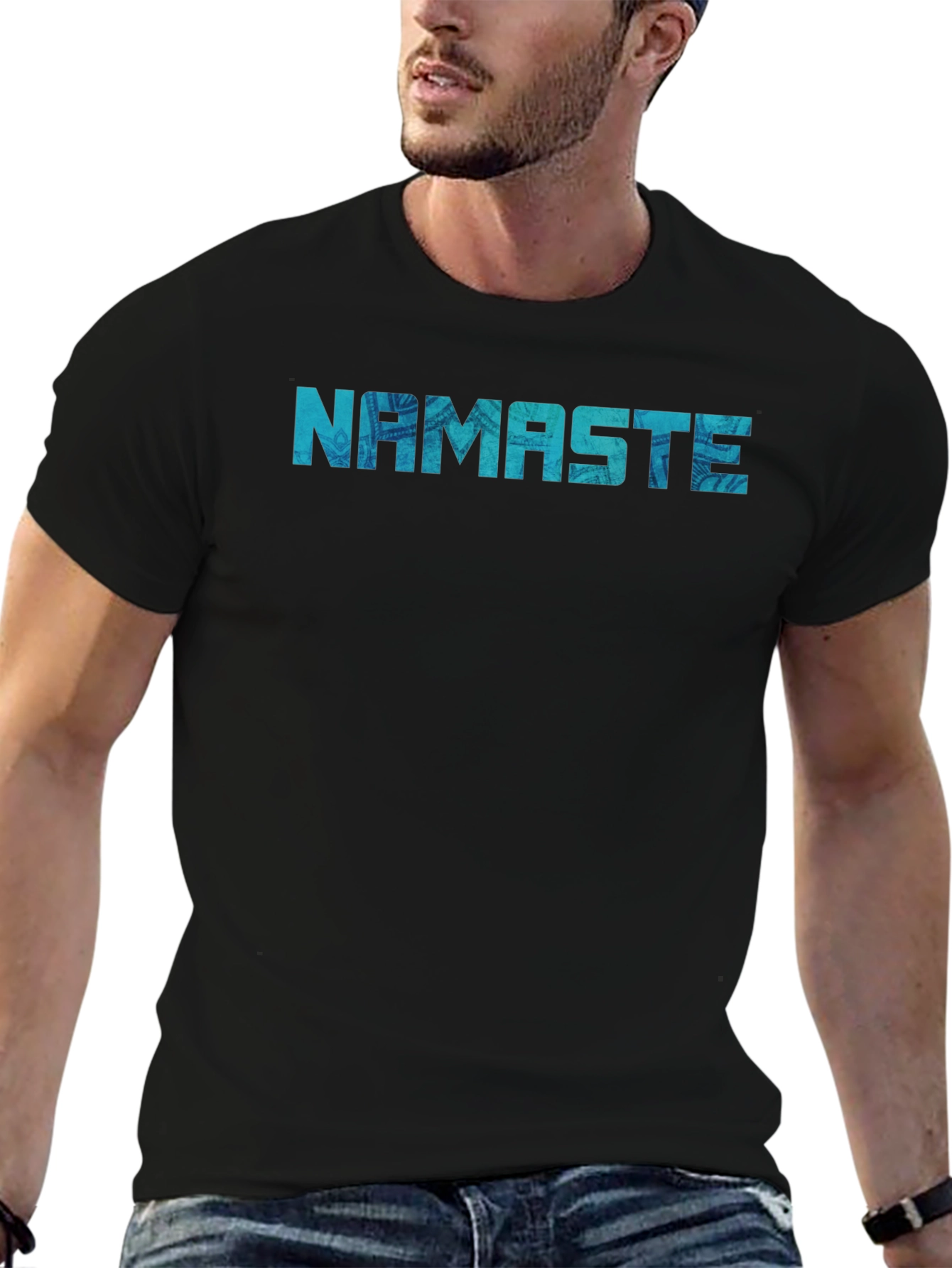 Namaste Graphic Print Black T-Shirt