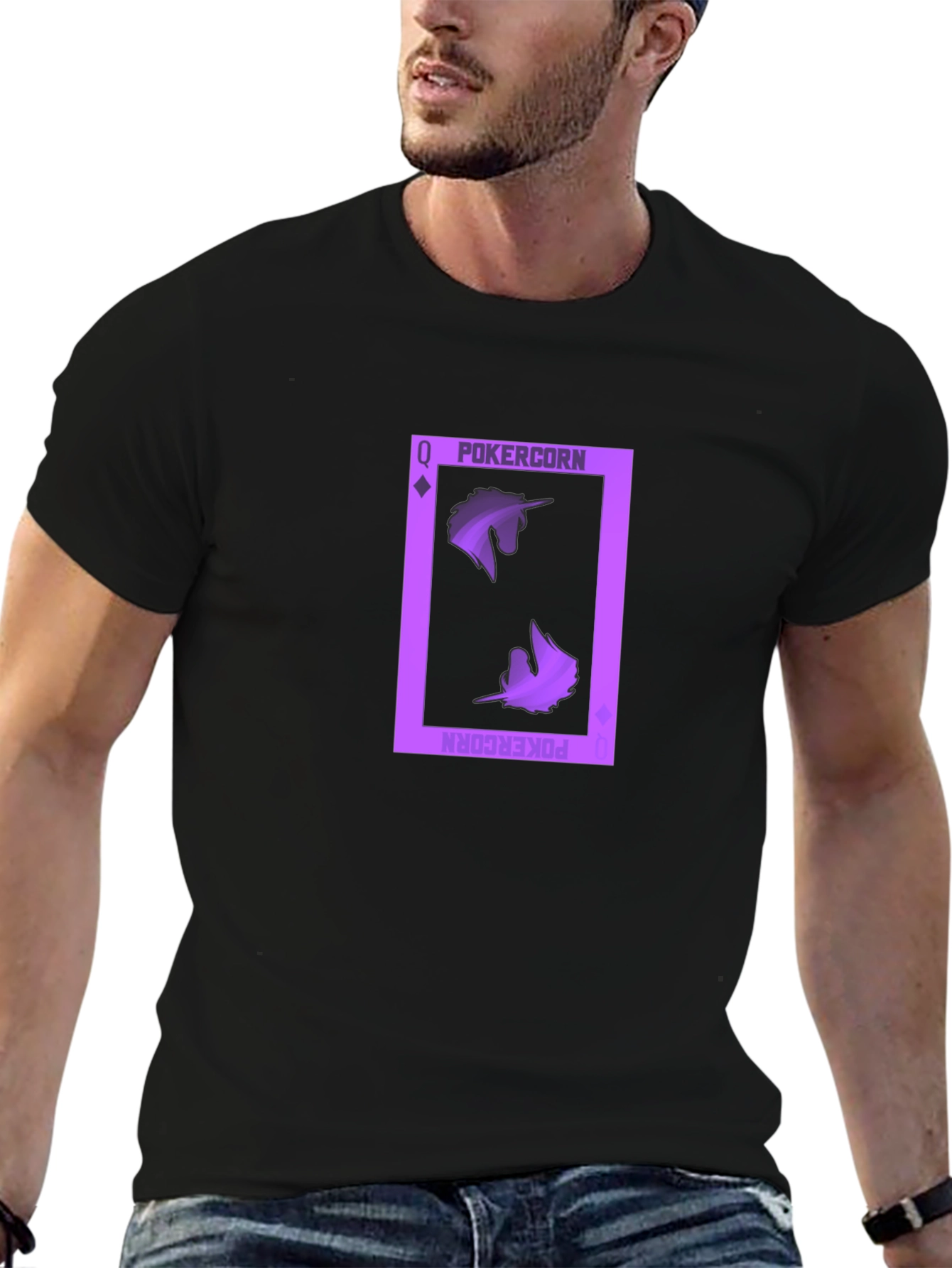 Pokercorn Queen Black T-Shirt