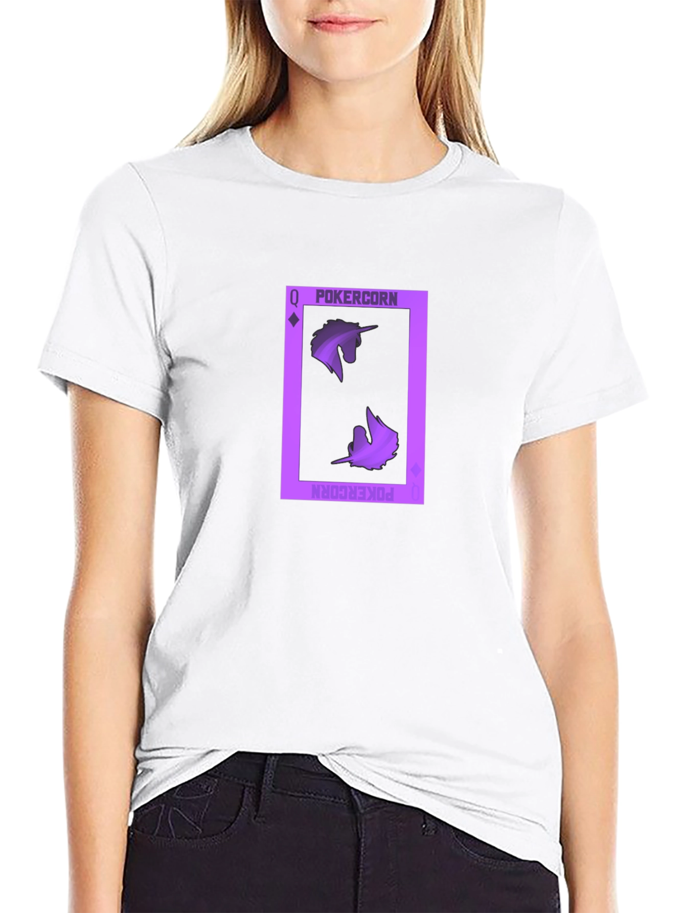 Pokercorn Queen Black T-Shirt