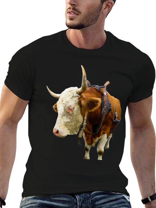 Bull with Saddle Black T-Shirt