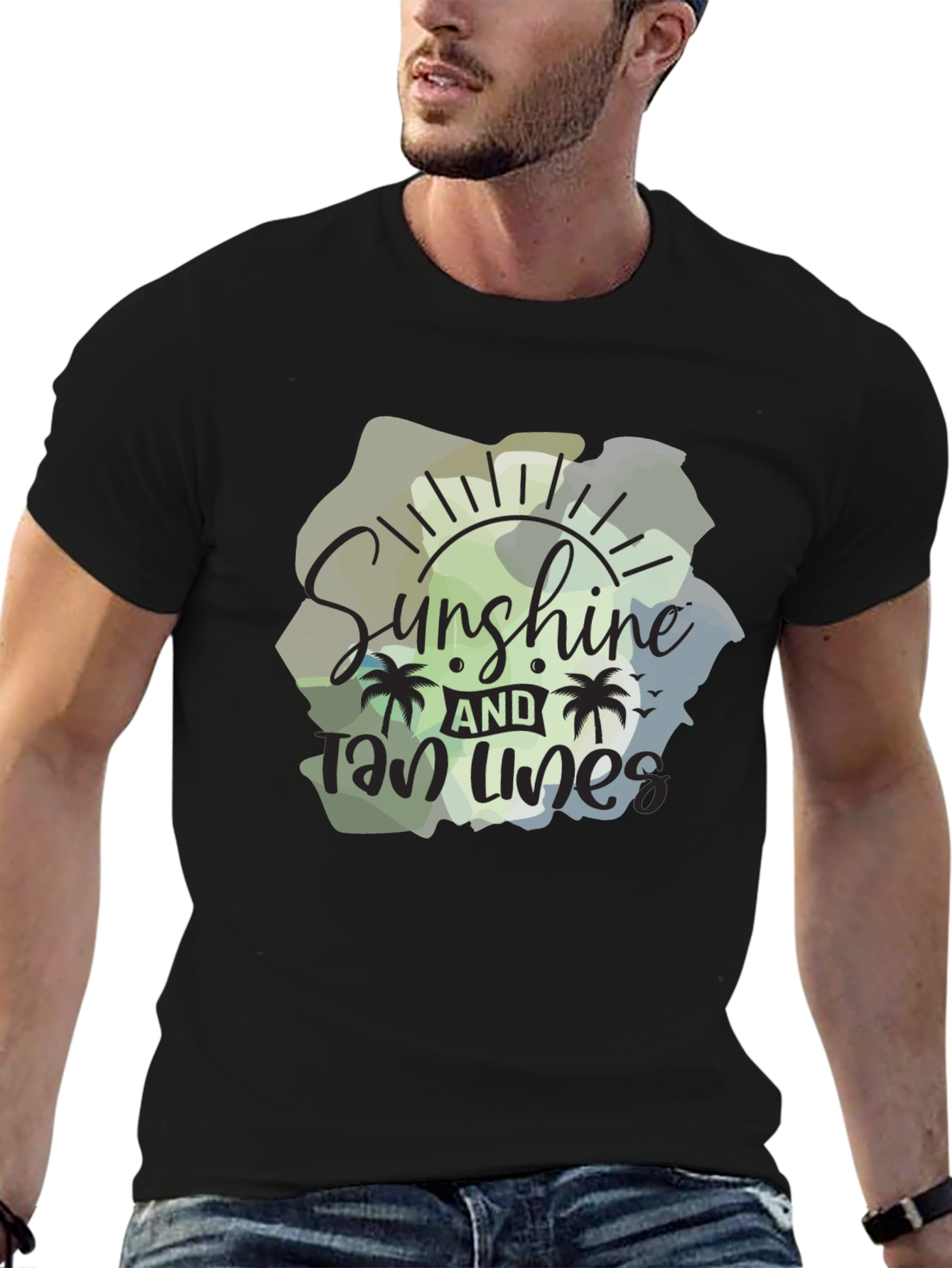 Sunshine and Tan Lines Black T-Shirt