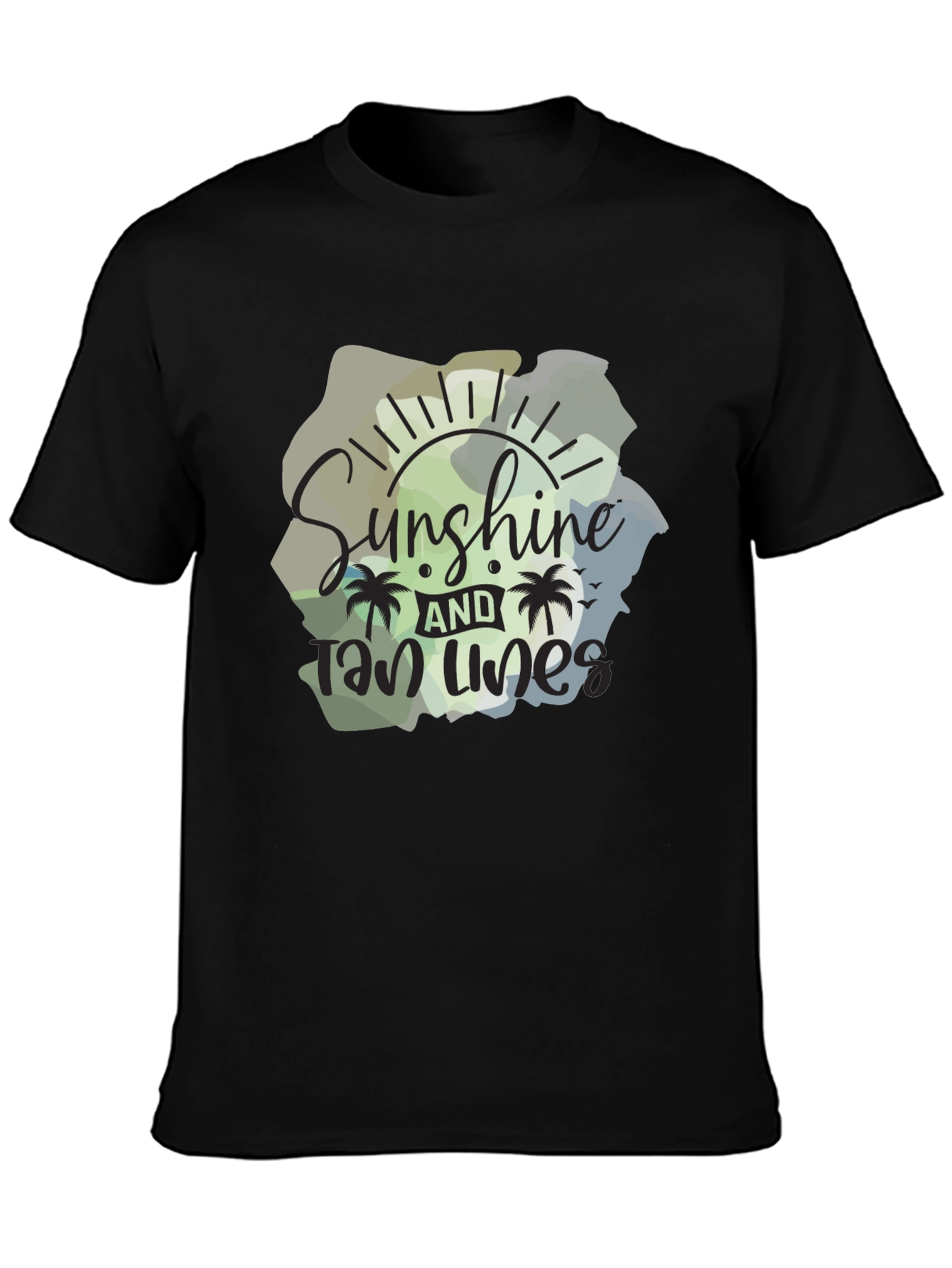 Sunshine and Tan Lines Black T-Shirt