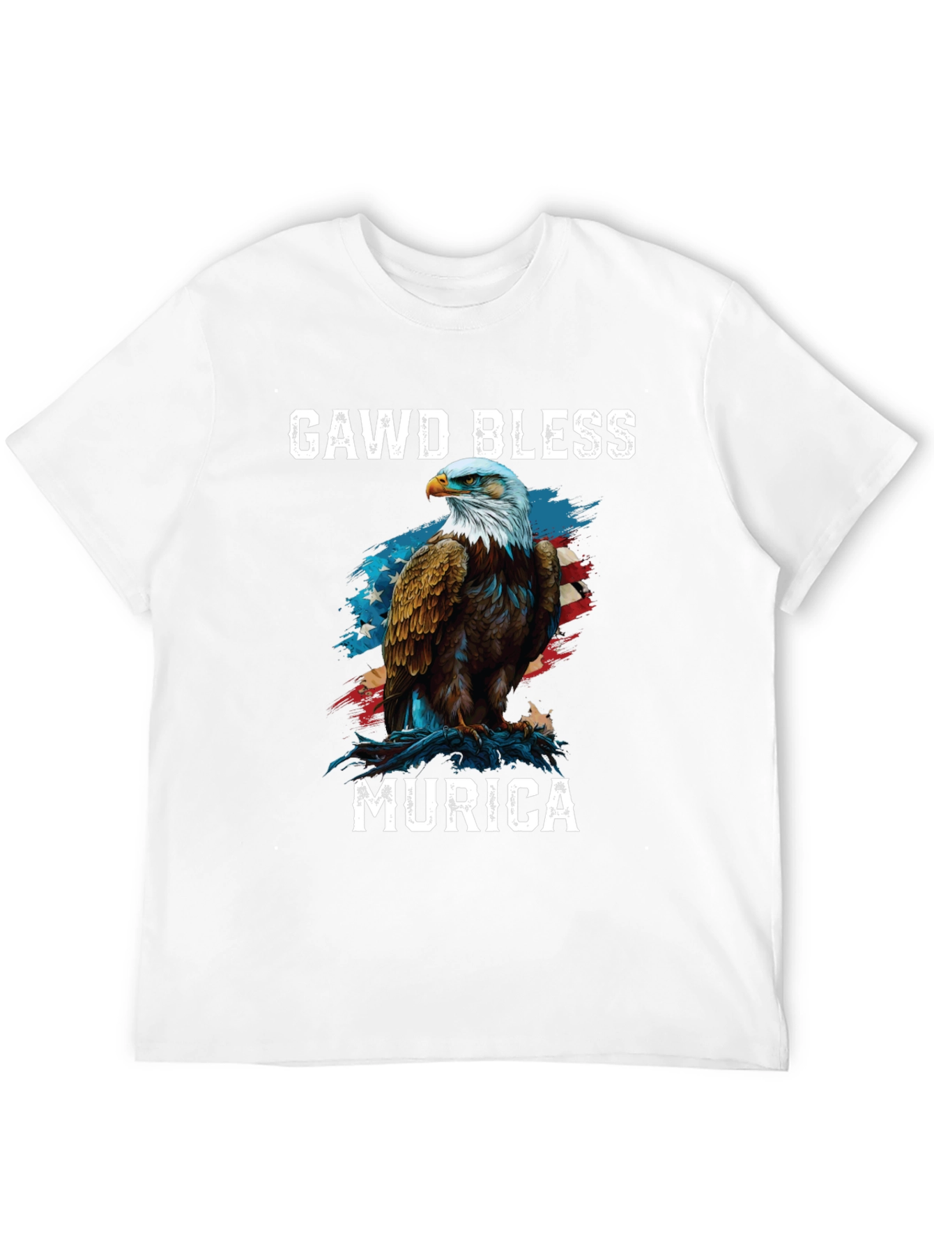 Gawd Bless Murica Eagle Graphic T-Shirt