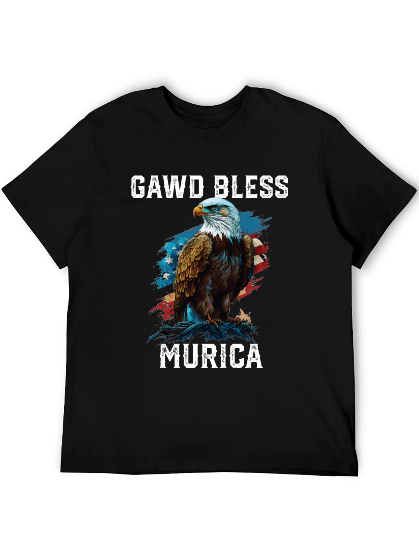 Gawd Bless Murica Eagle Graphic T-Shirt