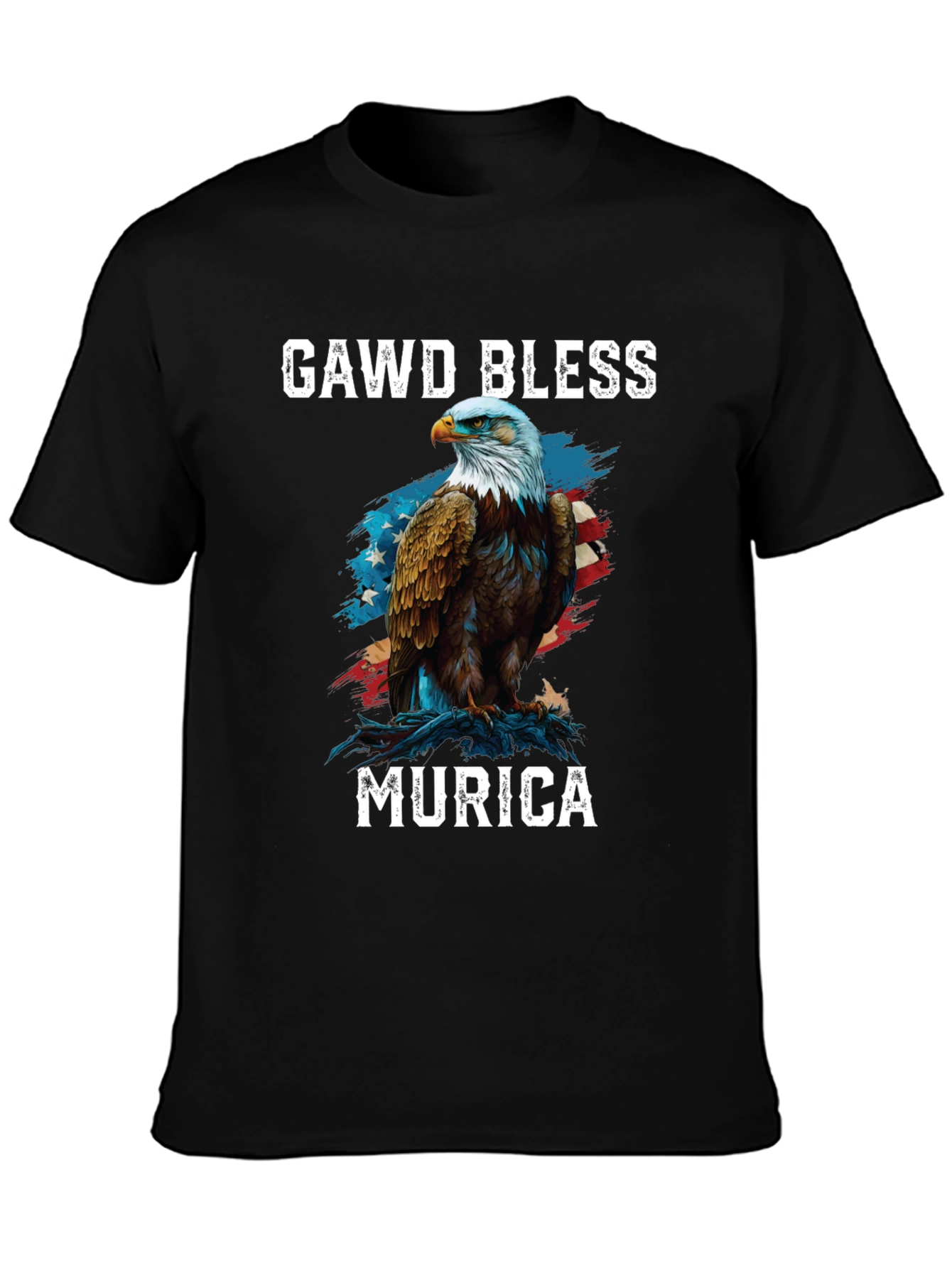 Gawd Bless Murica Eagle Graphic T-Shirt