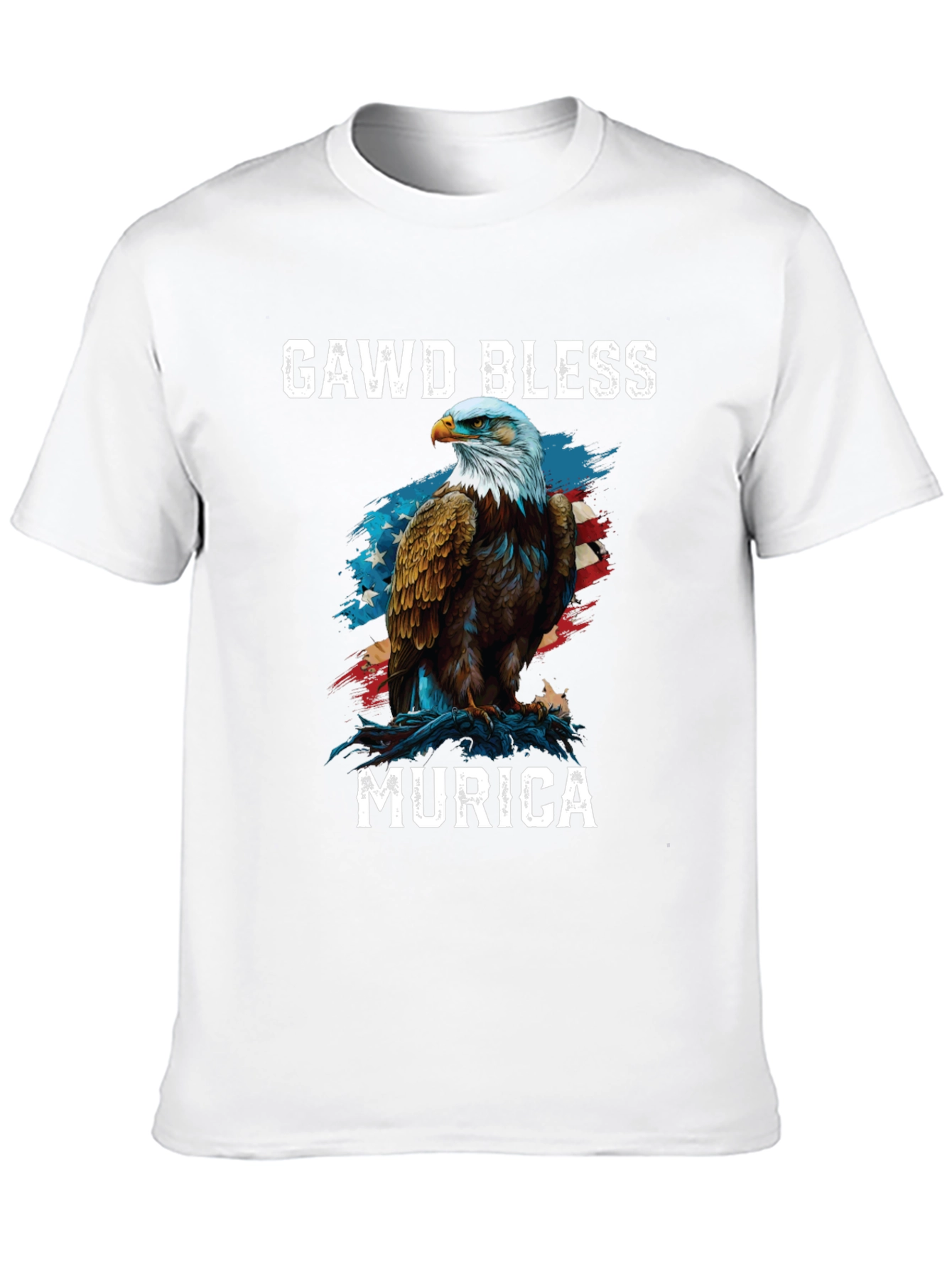 Gawd Bless Murica Eagle Graphic T-Shirt