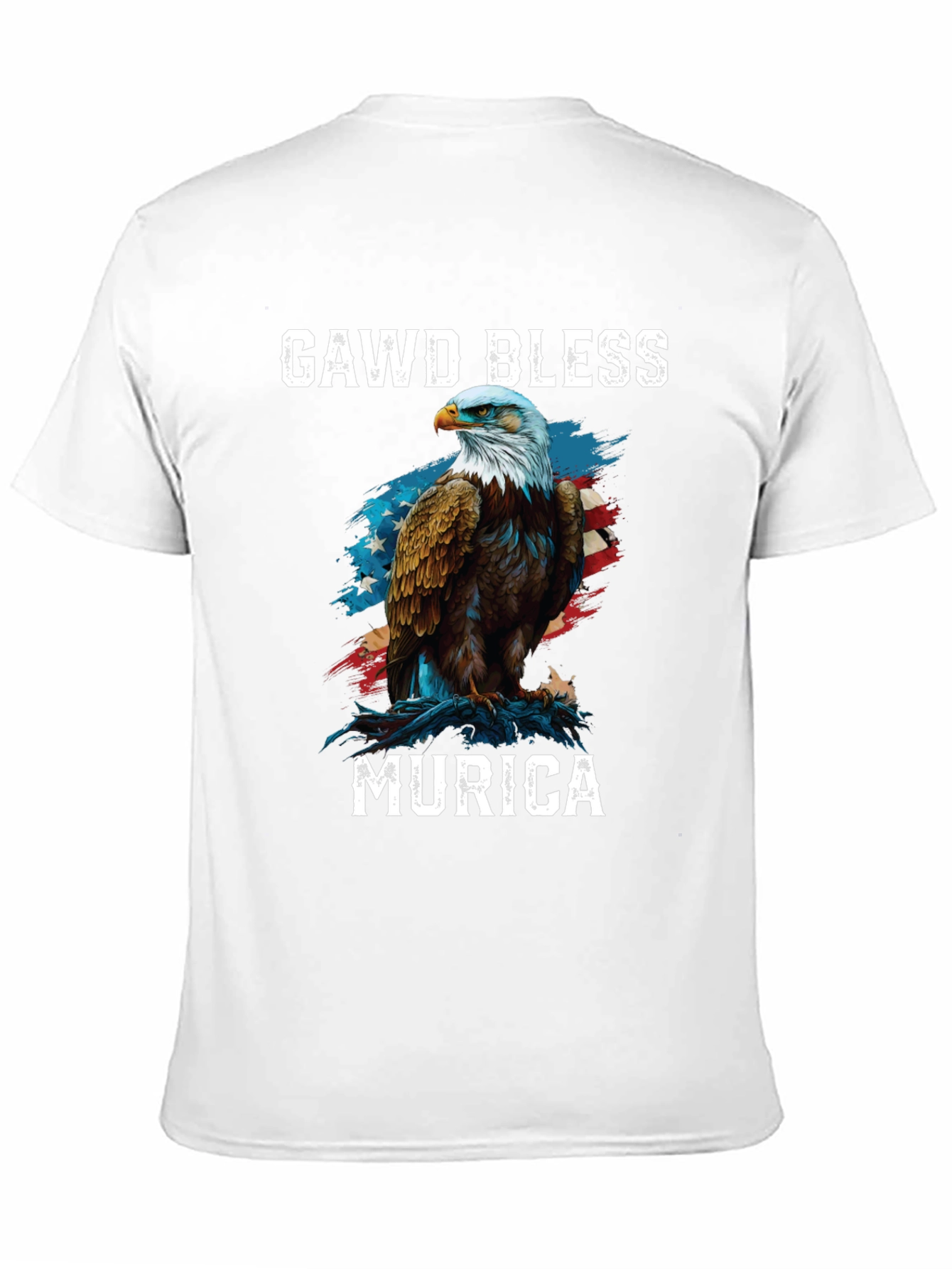 Gawd Bless Murica Eagle Graphic T-Shirt