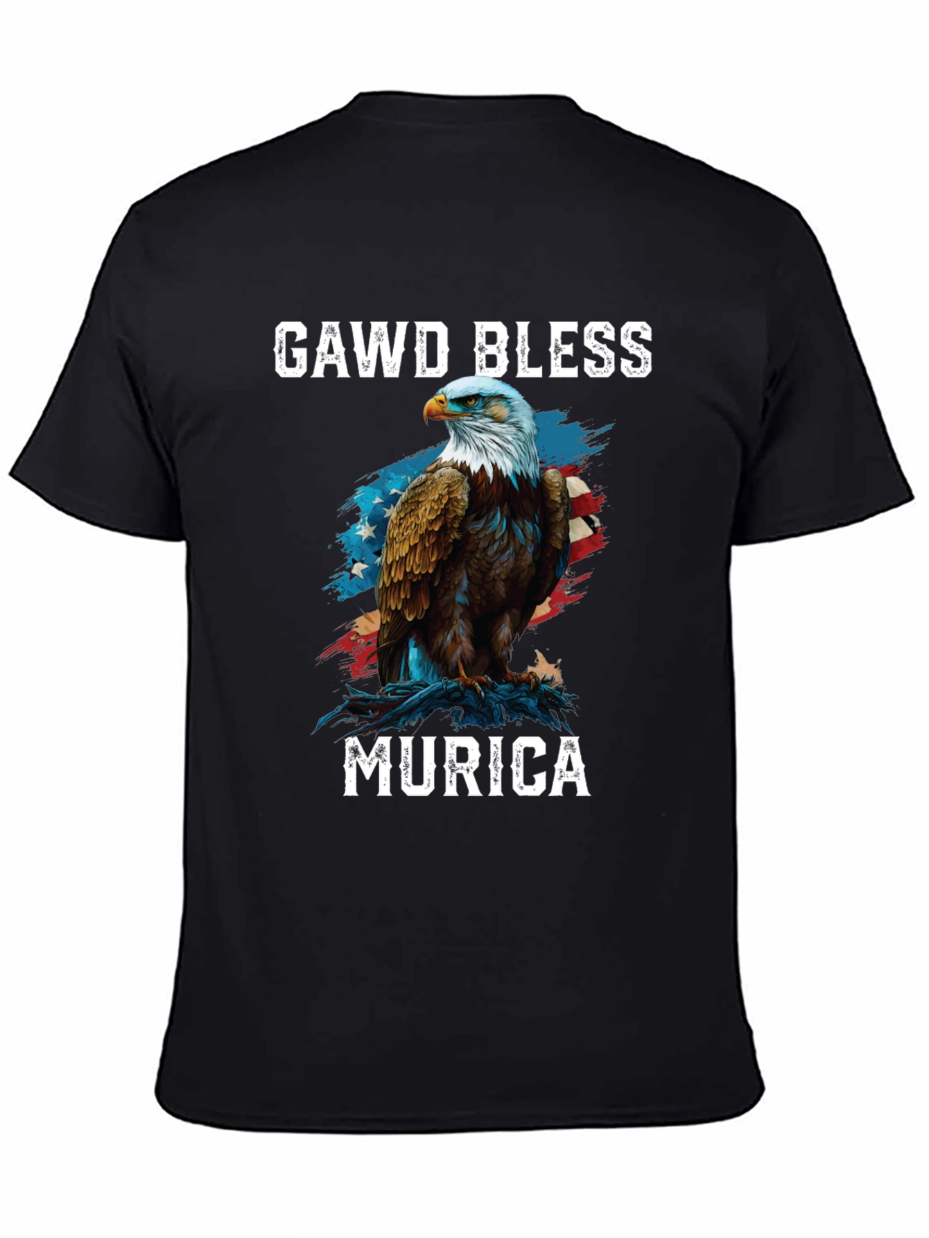 Gawd Bless Murica Eagle Graphic T-Shirt