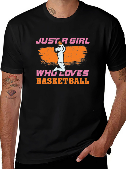 Basketball Girl Graphic Tee - Sporty Casual T-Shirt