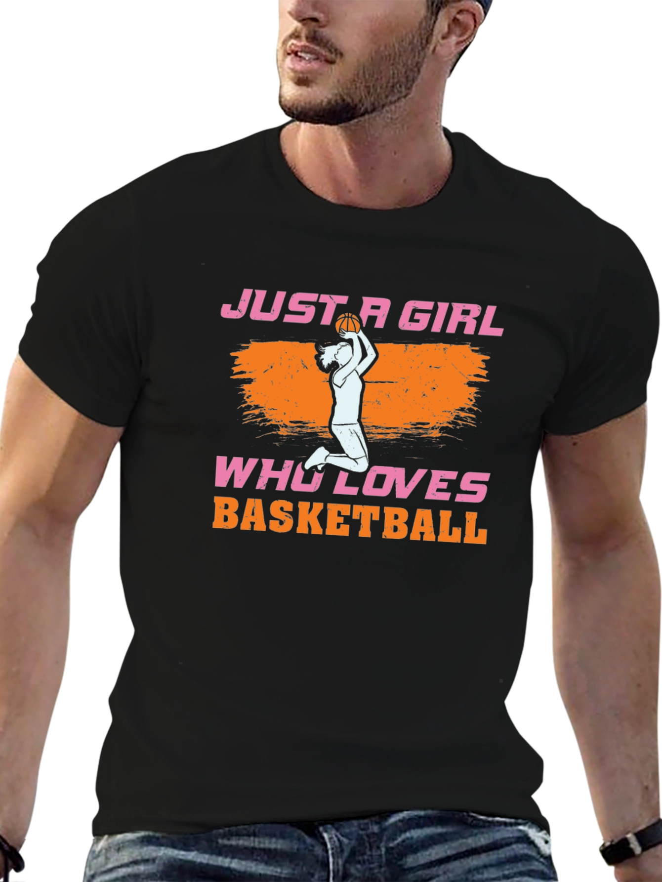 Basketball Girl Graphic Tee - Sporty Casual T-Shirt