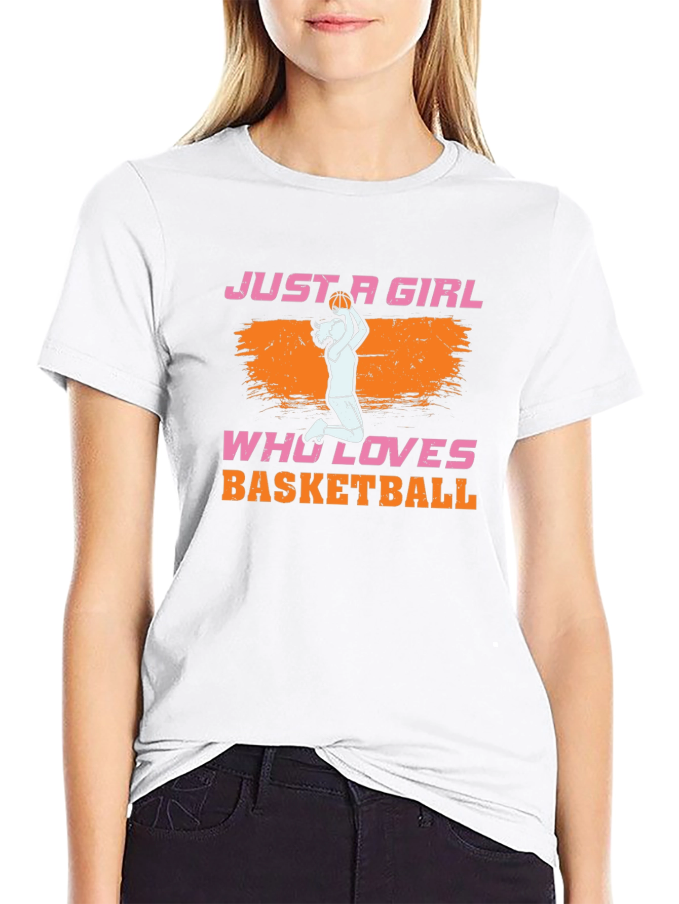 Basketball Girl Graphic Tee - Sporty Casual T-Shirt