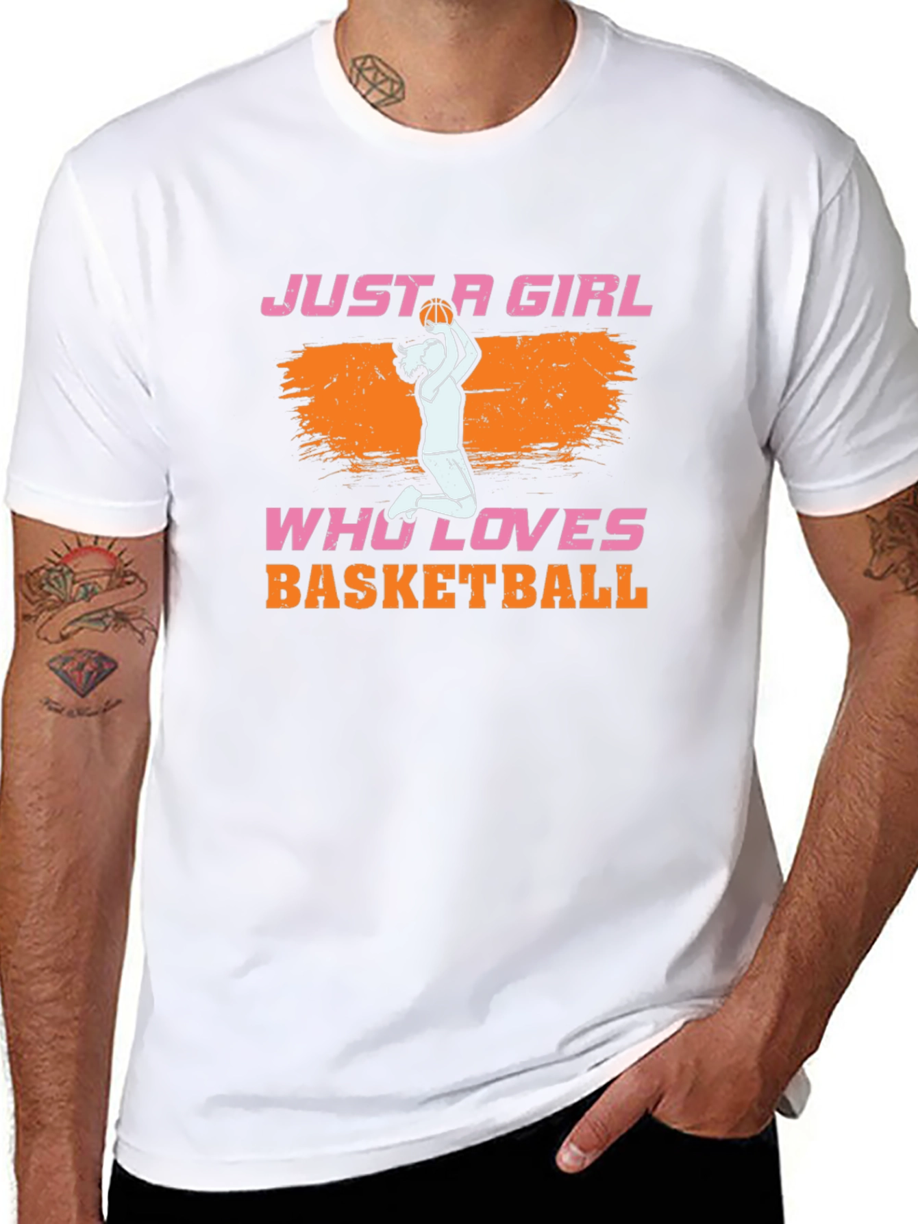 Basketball Girl Graphic Tee - Sporty Casual T-Shirt