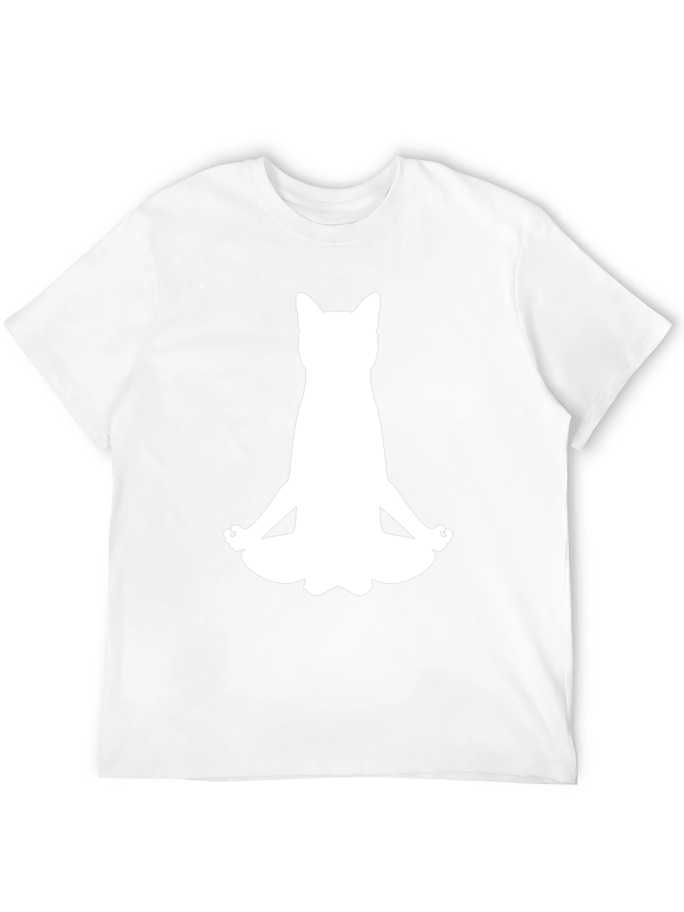 Meditating Cat Black T-Shirt - Yoga Kitten Tee