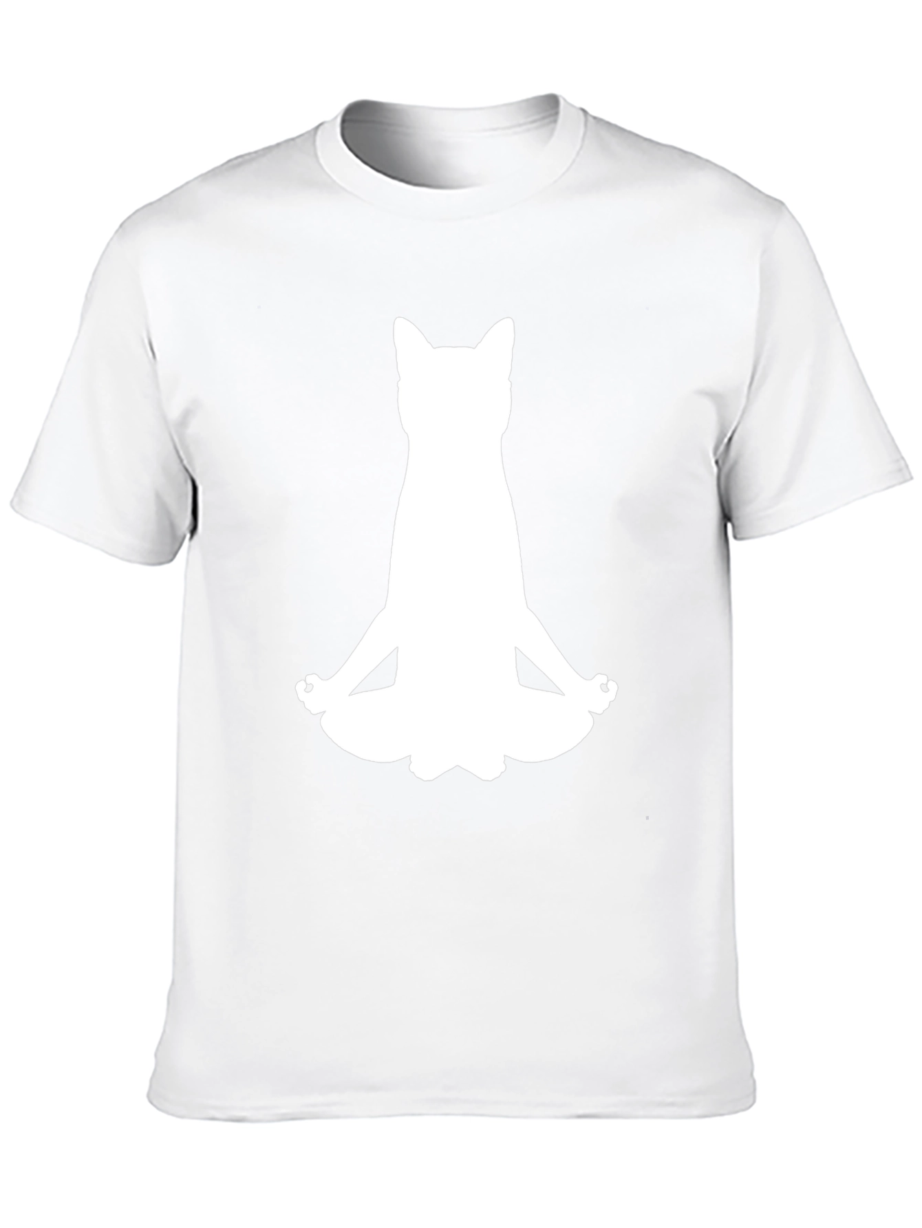 Meditating Cat Black T-Shirt - Yoga Kitten Tee