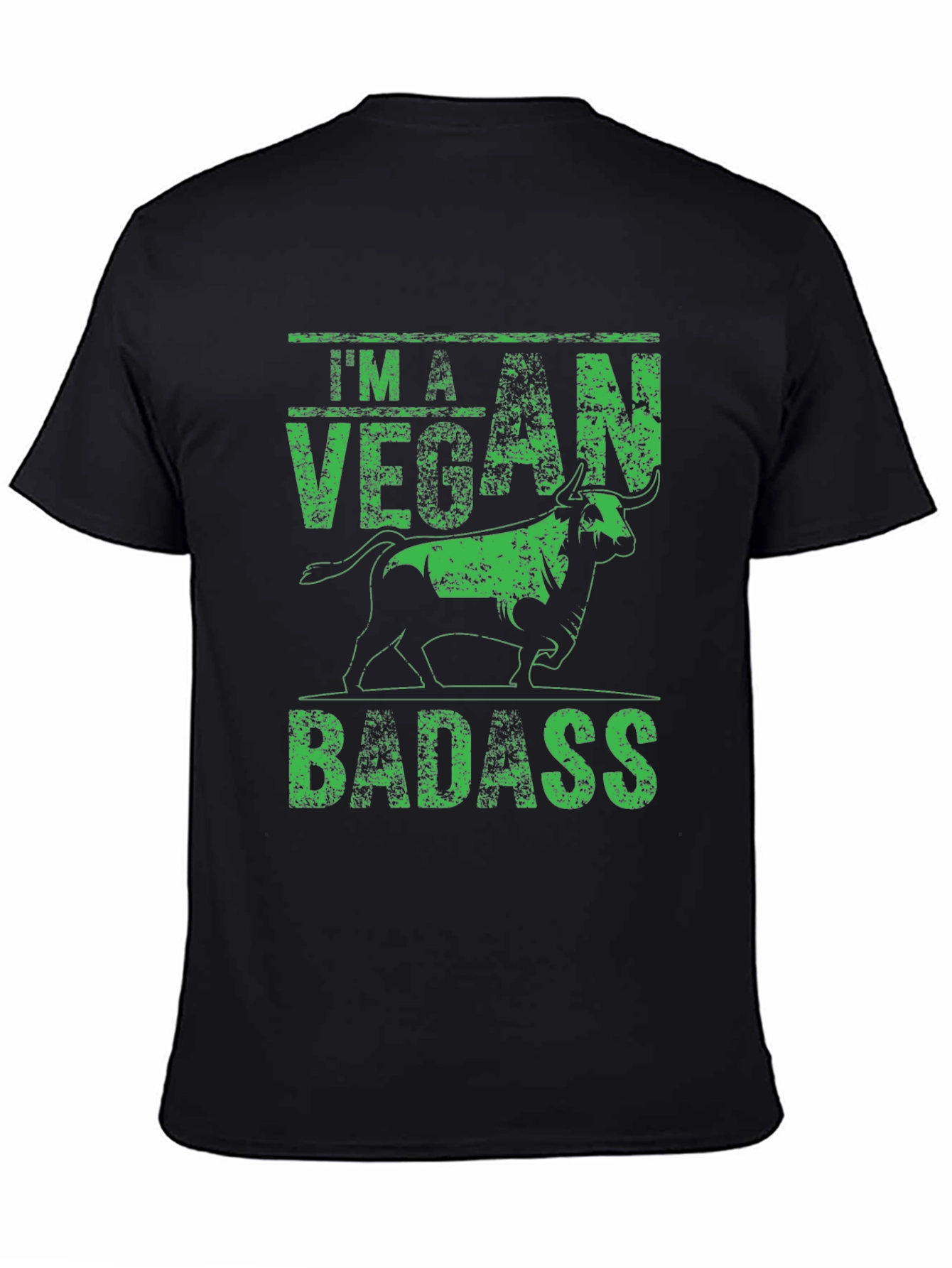 Vegan Badass Graphic Tee - Black Bold Statement Shirt