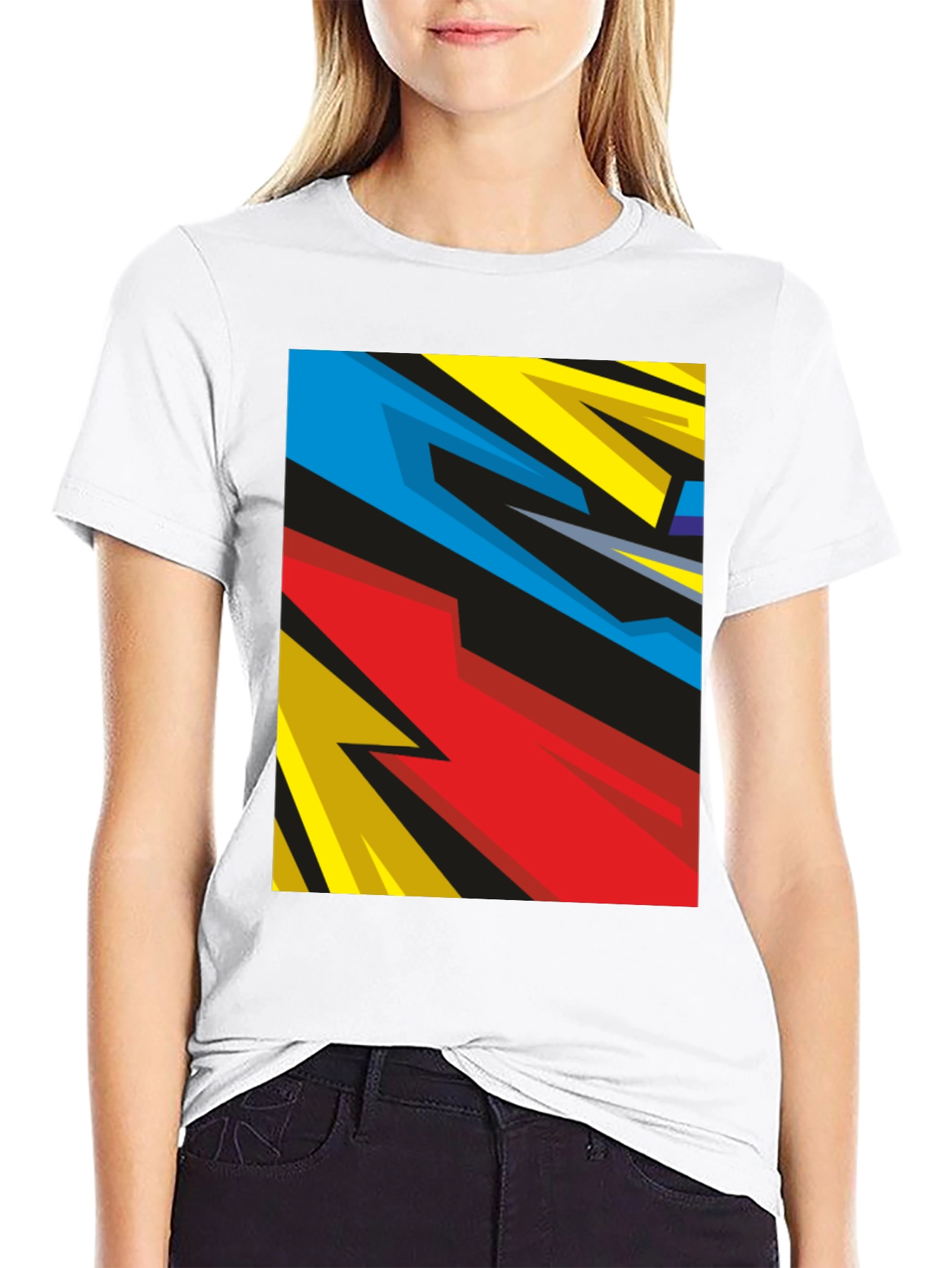 Abstract Graphic Print Black T-Shirt