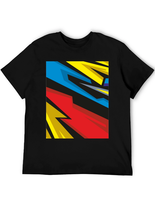 Abstract Graphic Print Black T-Shirt