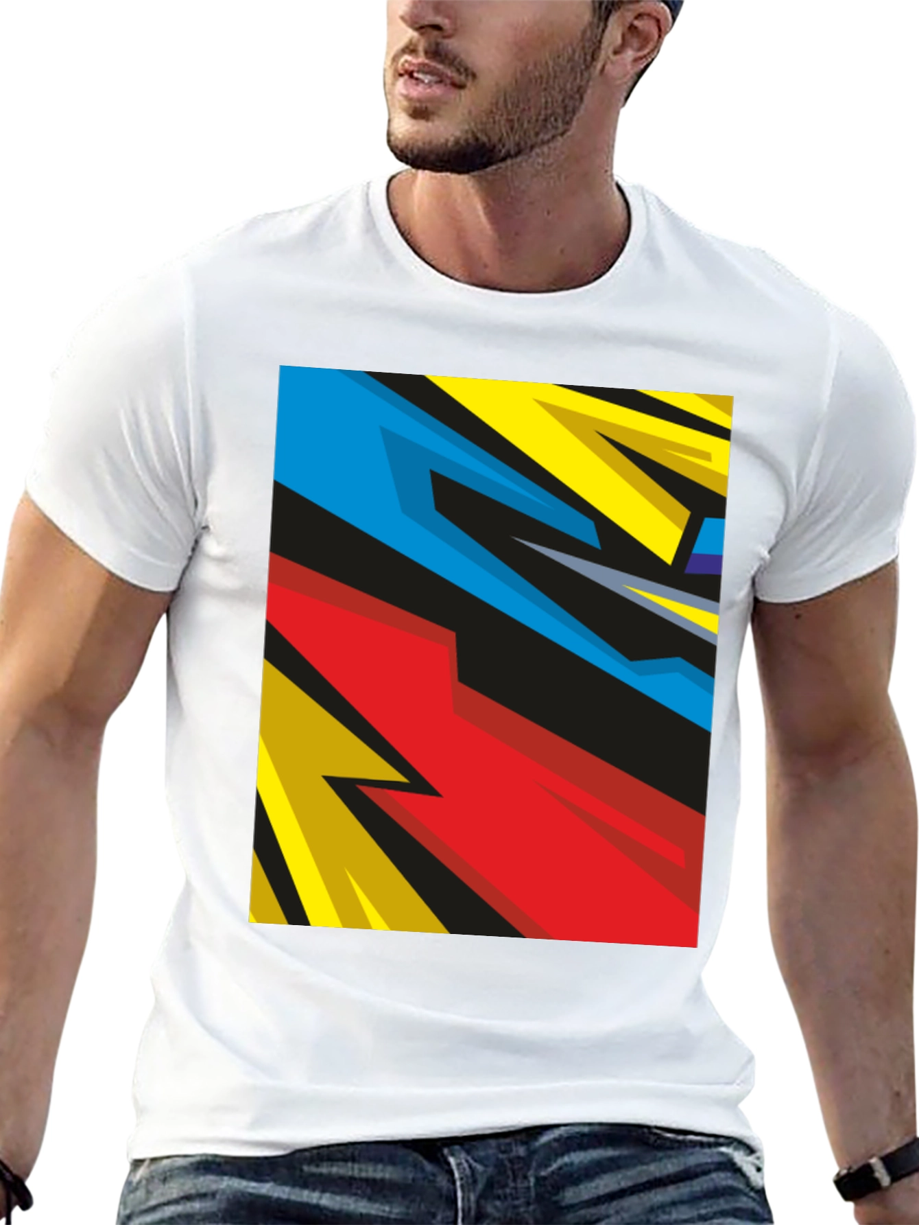 Abstract Graphic Print Black T-Shirt