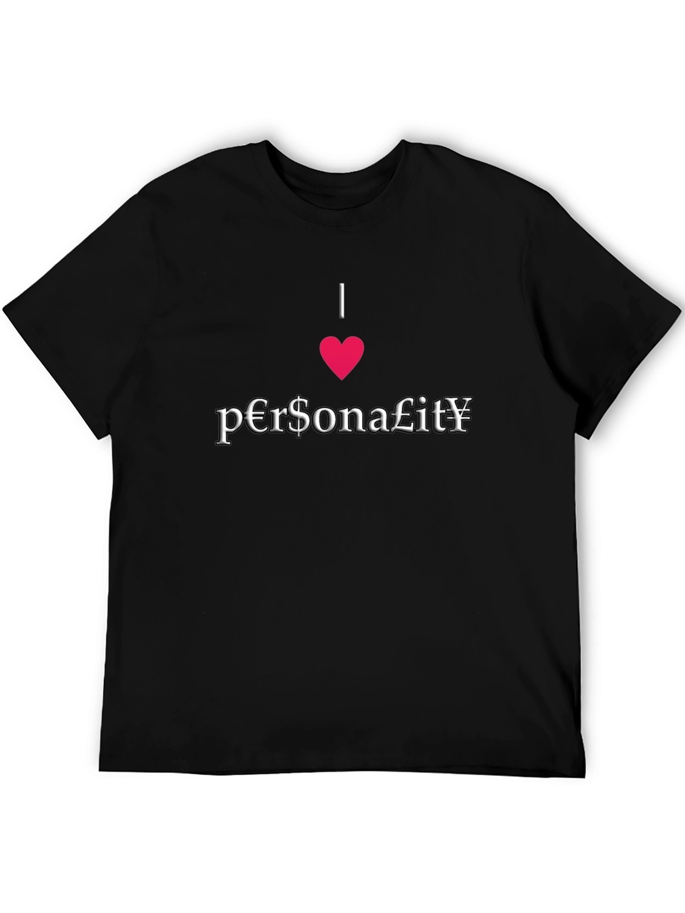 I Heart Personality Black T-Shirt