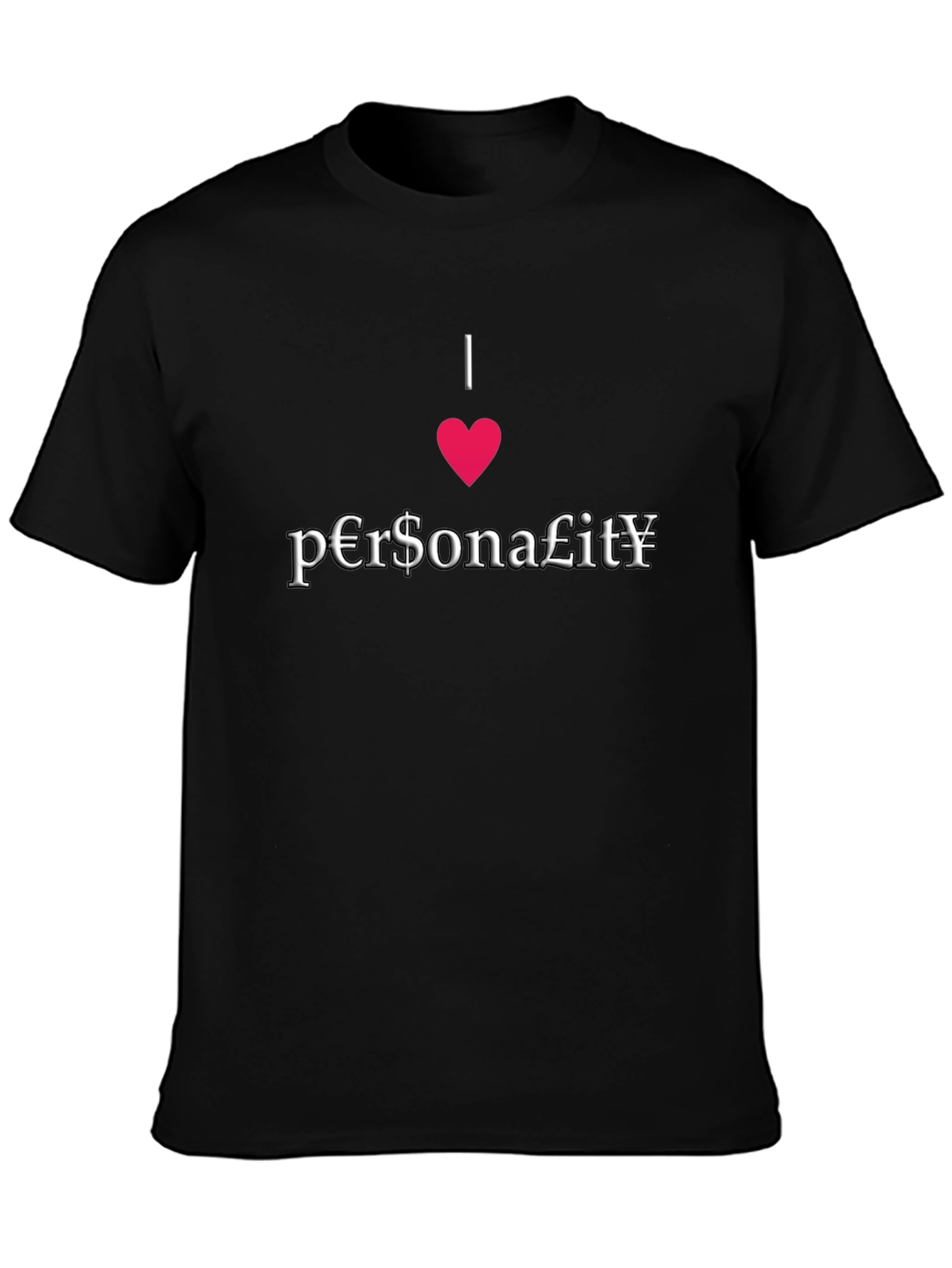 I Heart Personality Black T-Shirt